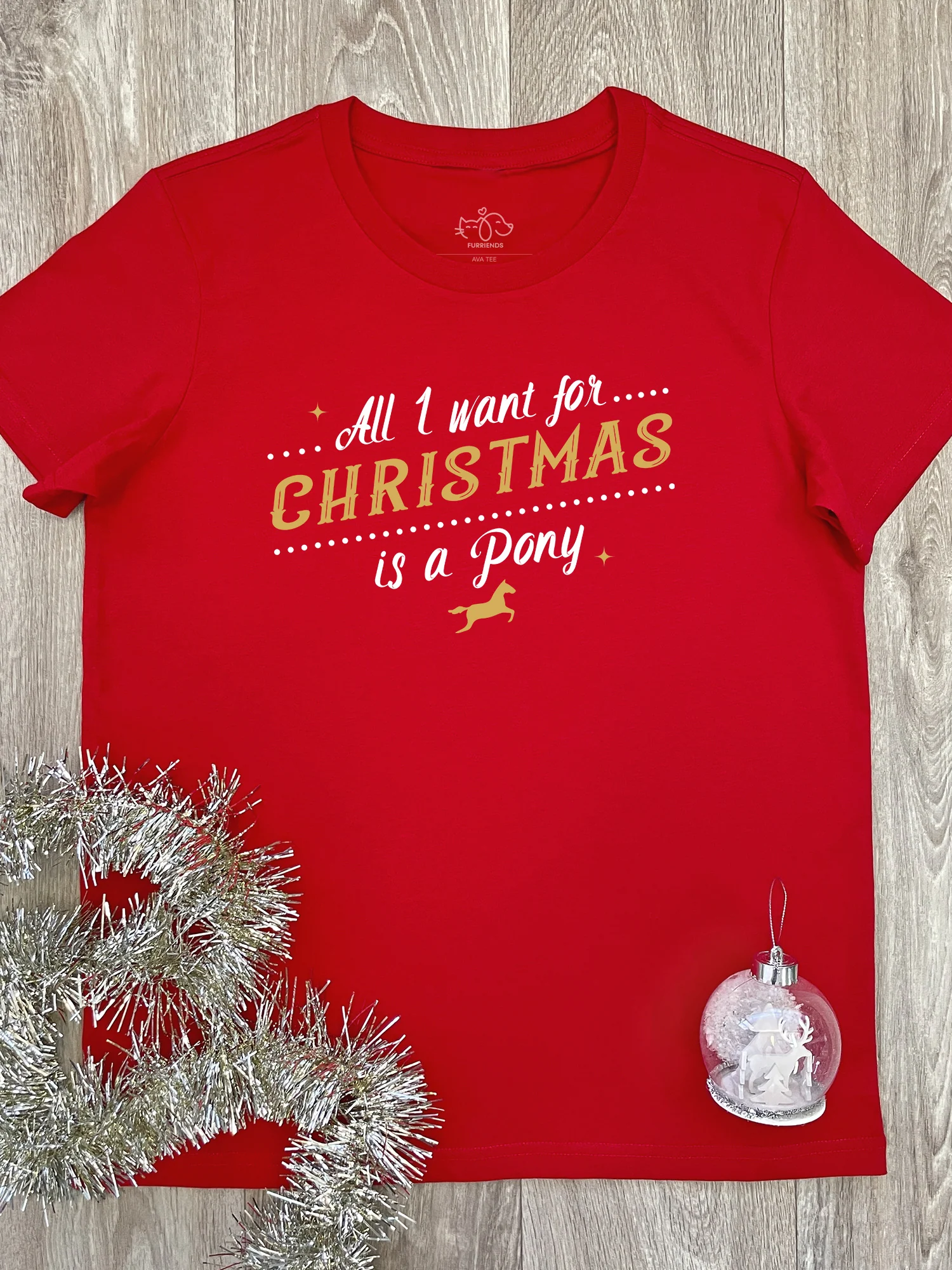 All I Want For Christmas Is A Pony Ava Women's Regular Fit Tee - Image 4