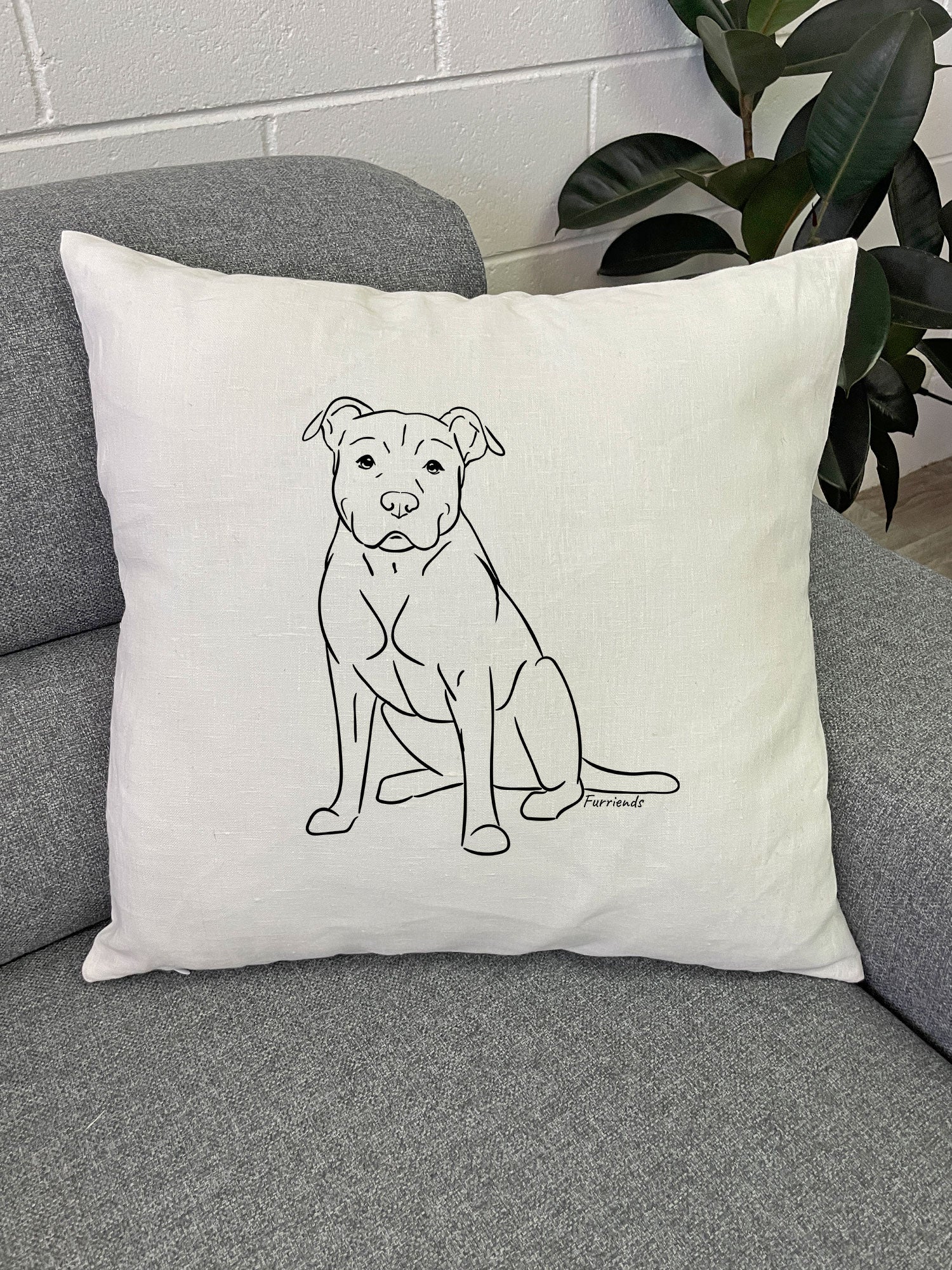 American Staffordshire Terrier Linen Cushion Cover - Image 6
