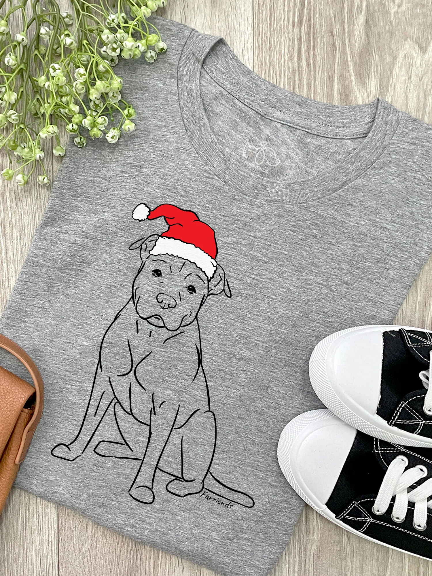 American Staffordshire Terrier Christmas Edition Ava Women's Regular Fit Tee - Image 7