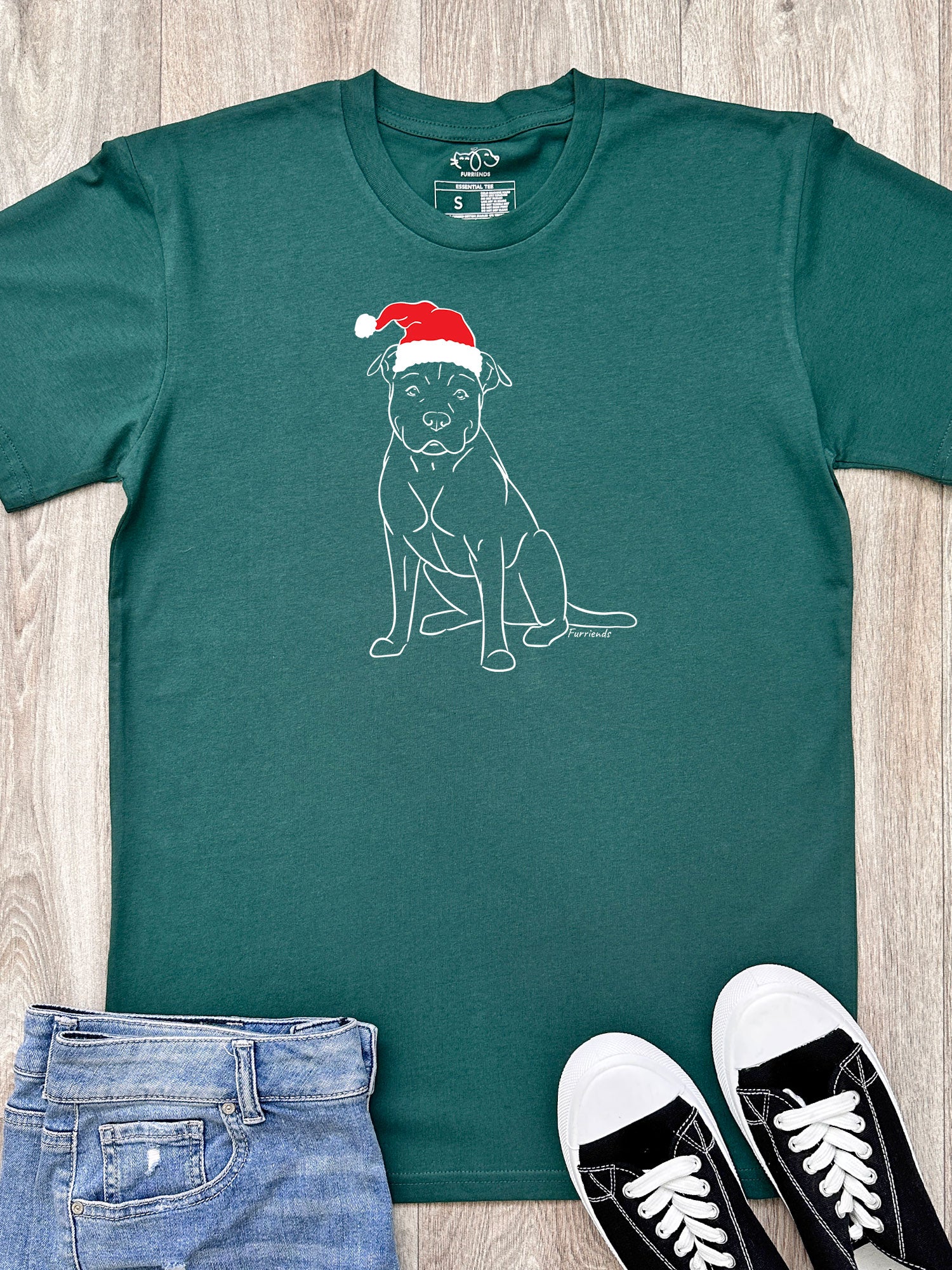 American Staffordshire Terrier Christmas Edition Essential Unisex Tee - Image 8
