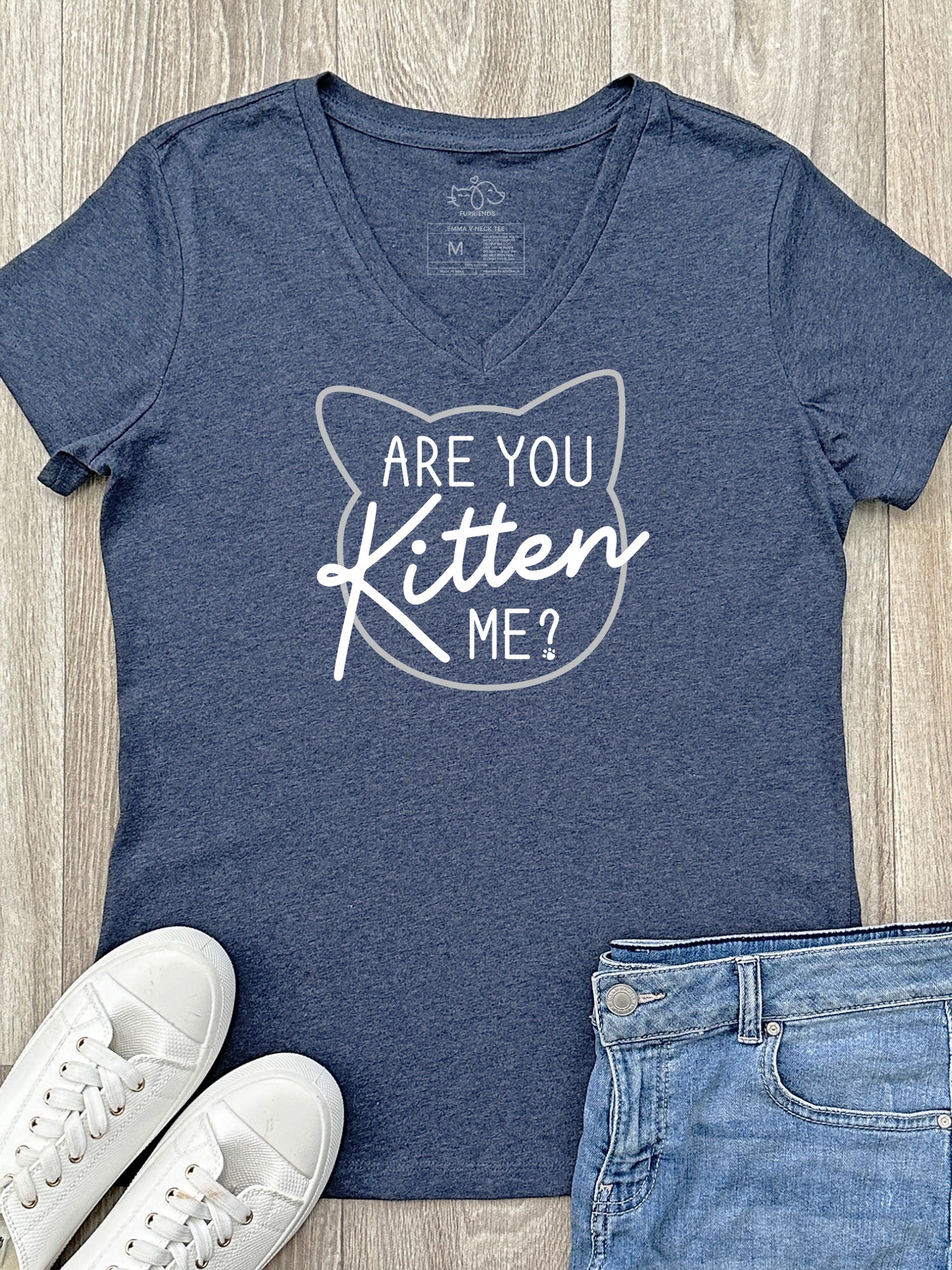 Are You Kitten Me? Emma V-Neck Tee - Image 2