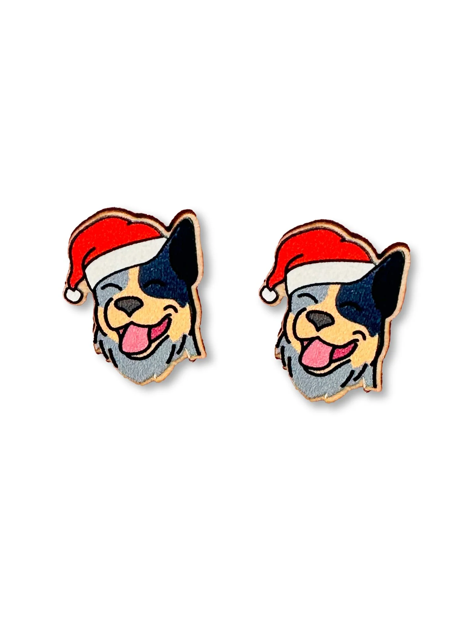 Australian Cattle Dog Christmas Edition ColourPop Stud Earrings - Image 4