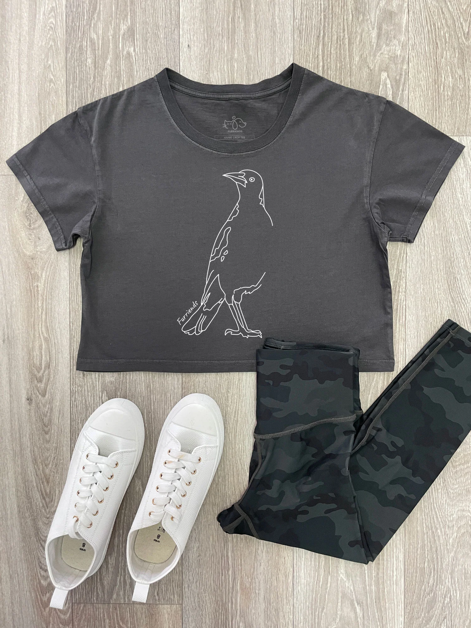 Australian Magpie Annie Crop Tee - Image 2