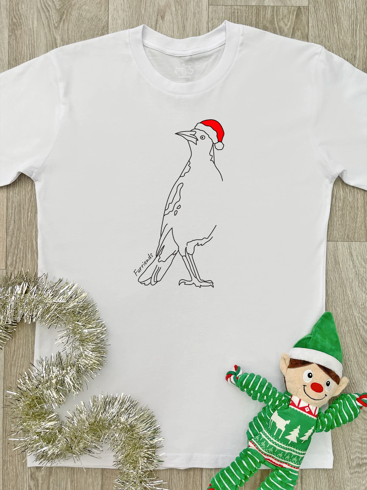 Australian Magpie - Christmas Edition Essential Unisex Tee - Image 3