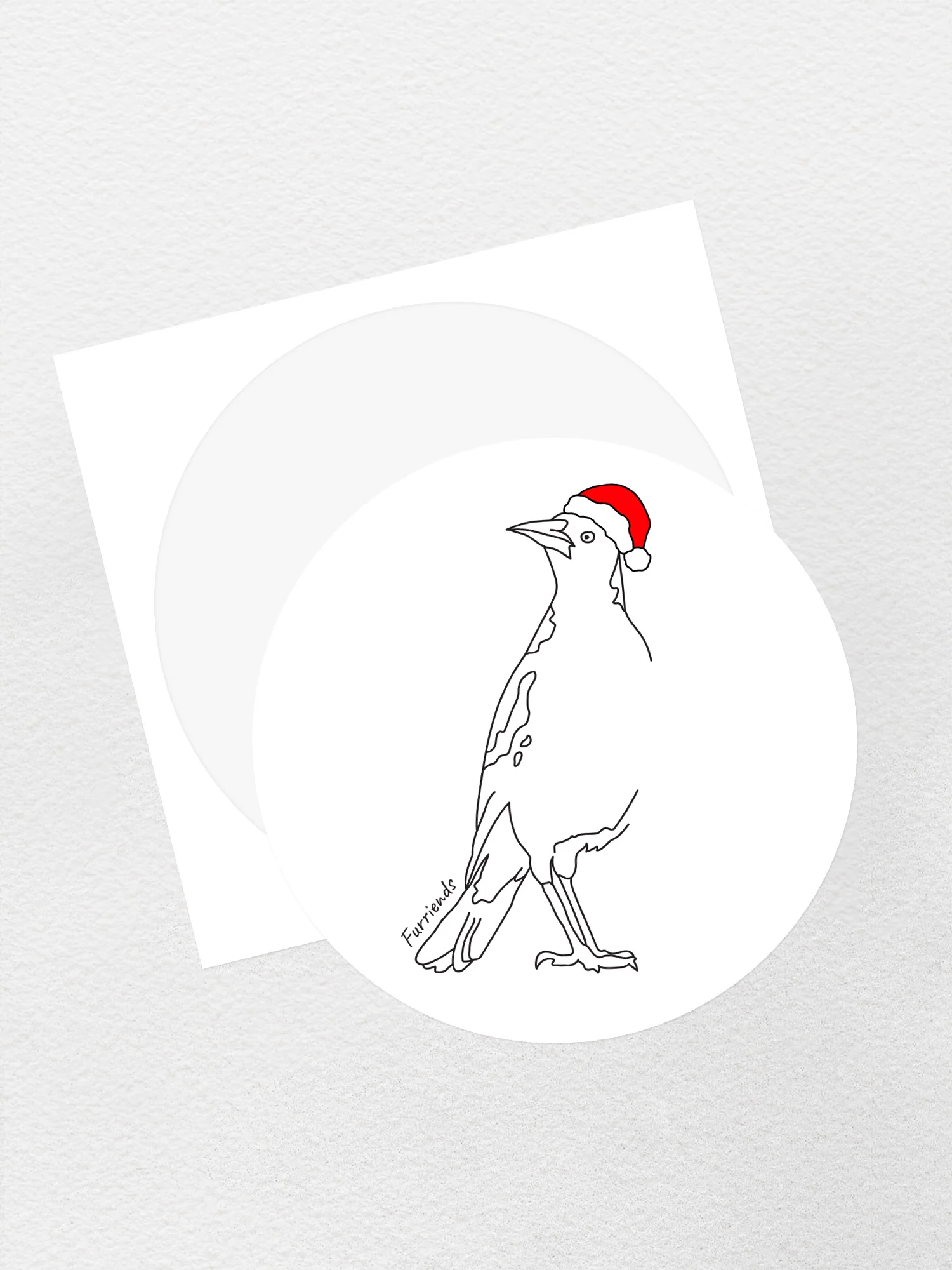 Australian Magpie Christmas Edition Sticker - Image 2