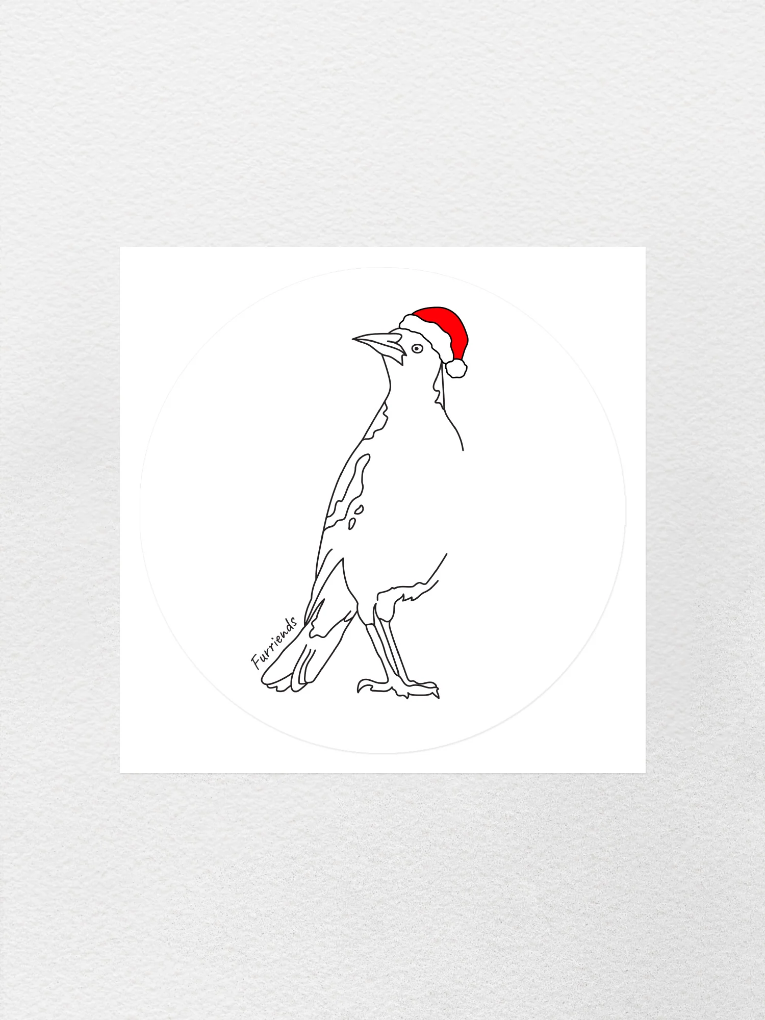Australian Magpie Christmas Edition Sticker - Image 4
