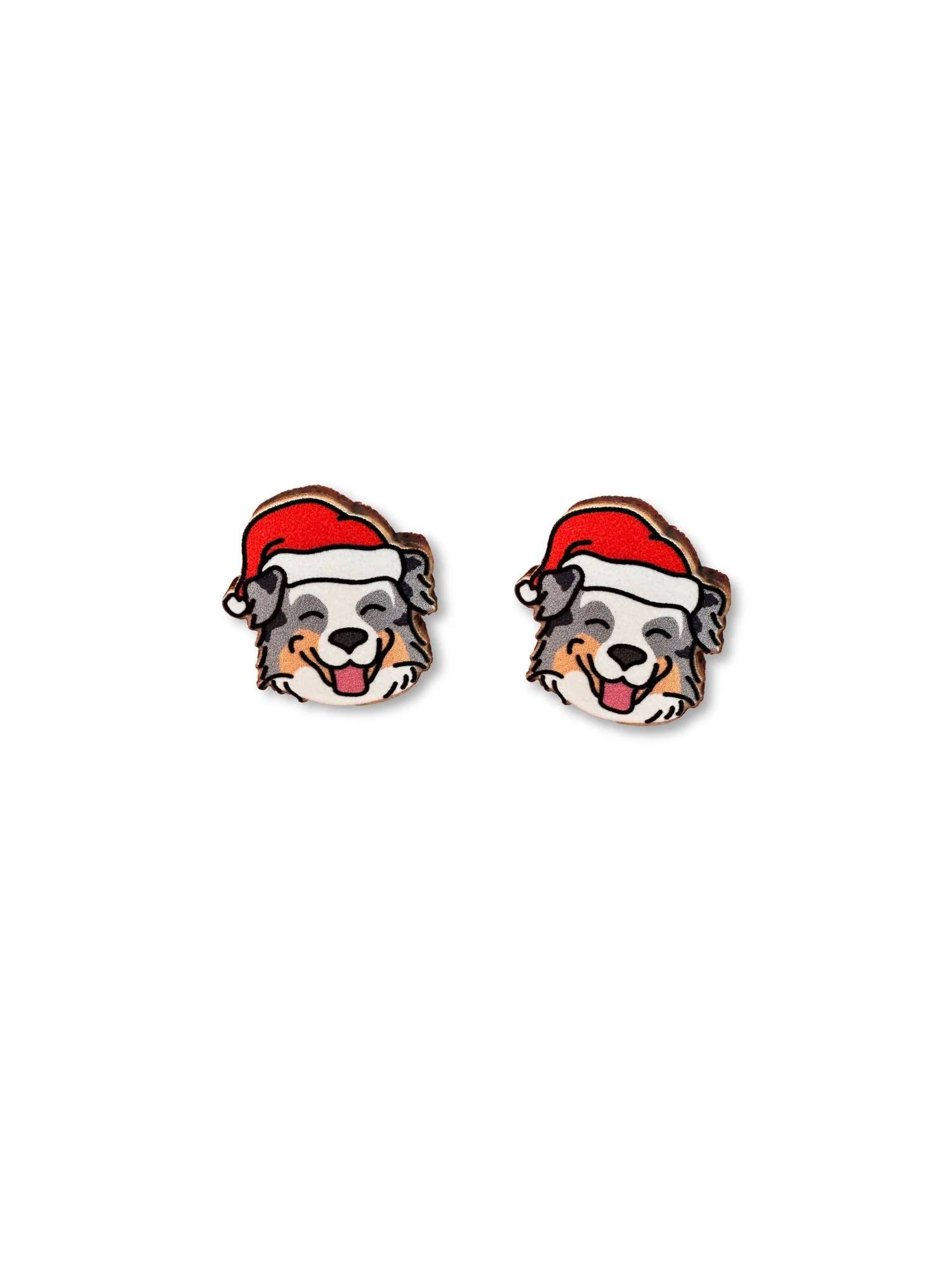 Australian Shepherd Christmas Edition ColourPop Stud Earrings - Image 6