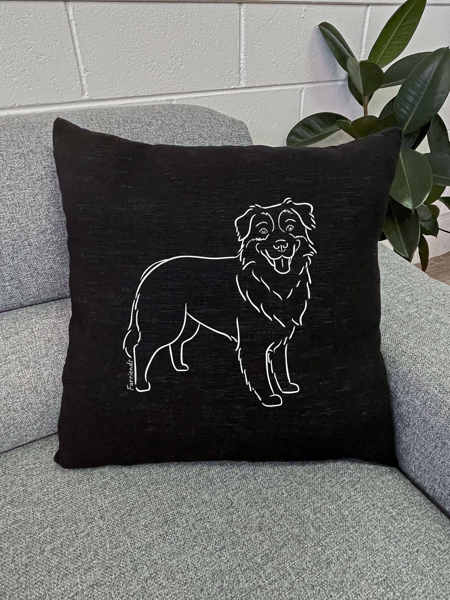 Australian Shepherd Linen Cushion Cover - Image 4