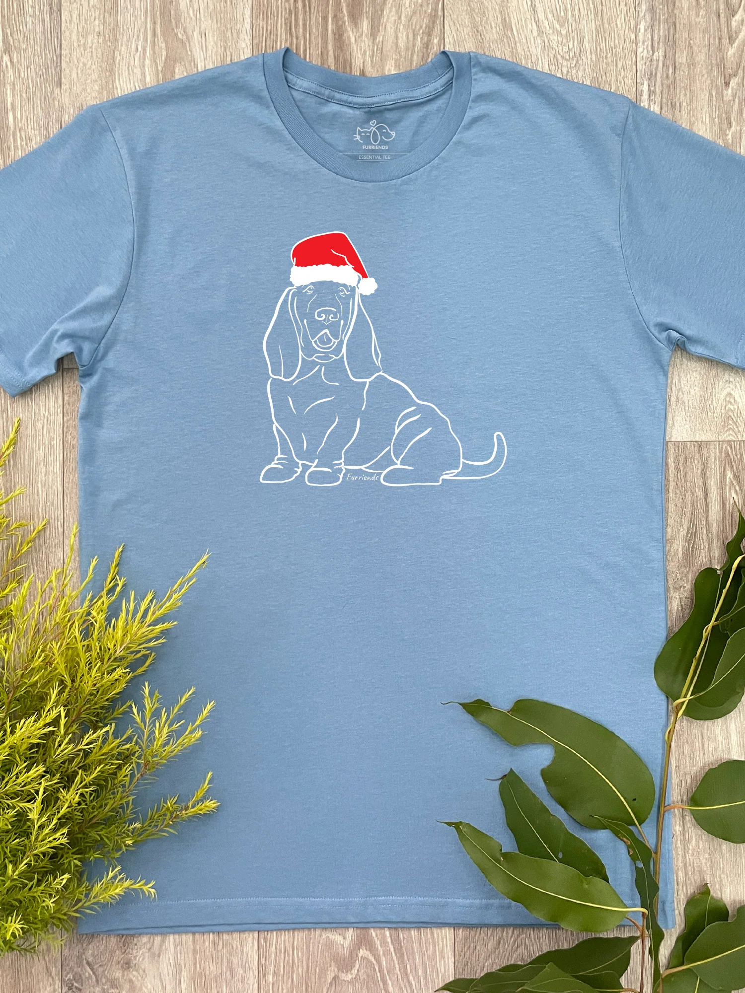 Basset Hound Christmas Edition Essential Unisex Tee - Image 3