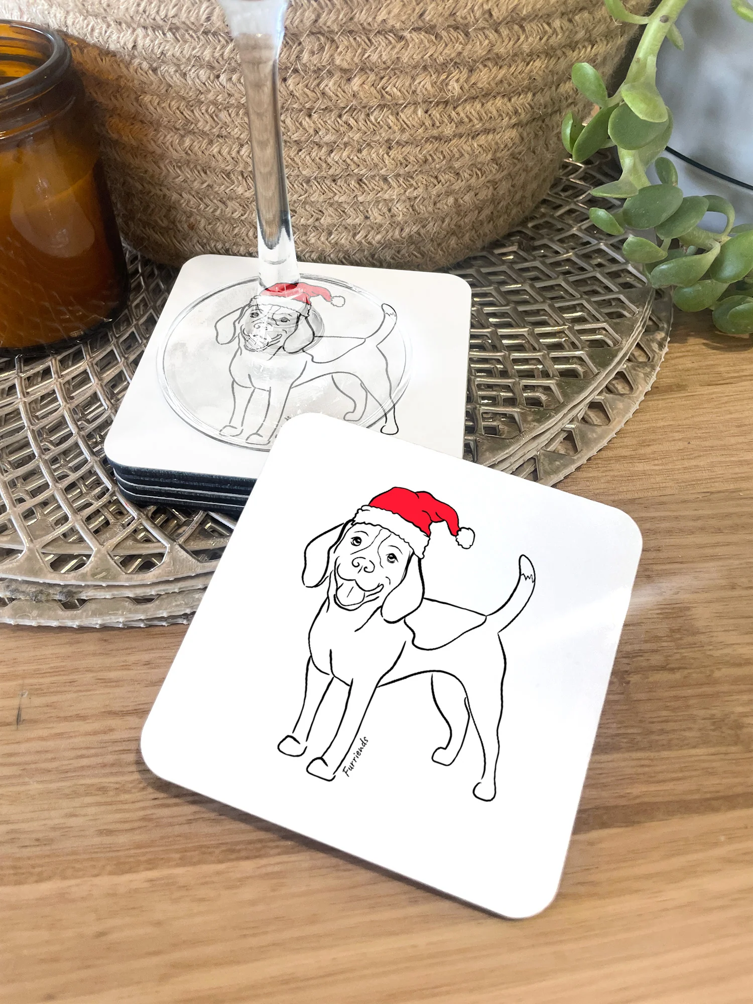 Beagle Christmas Edition Coaster - Image 2