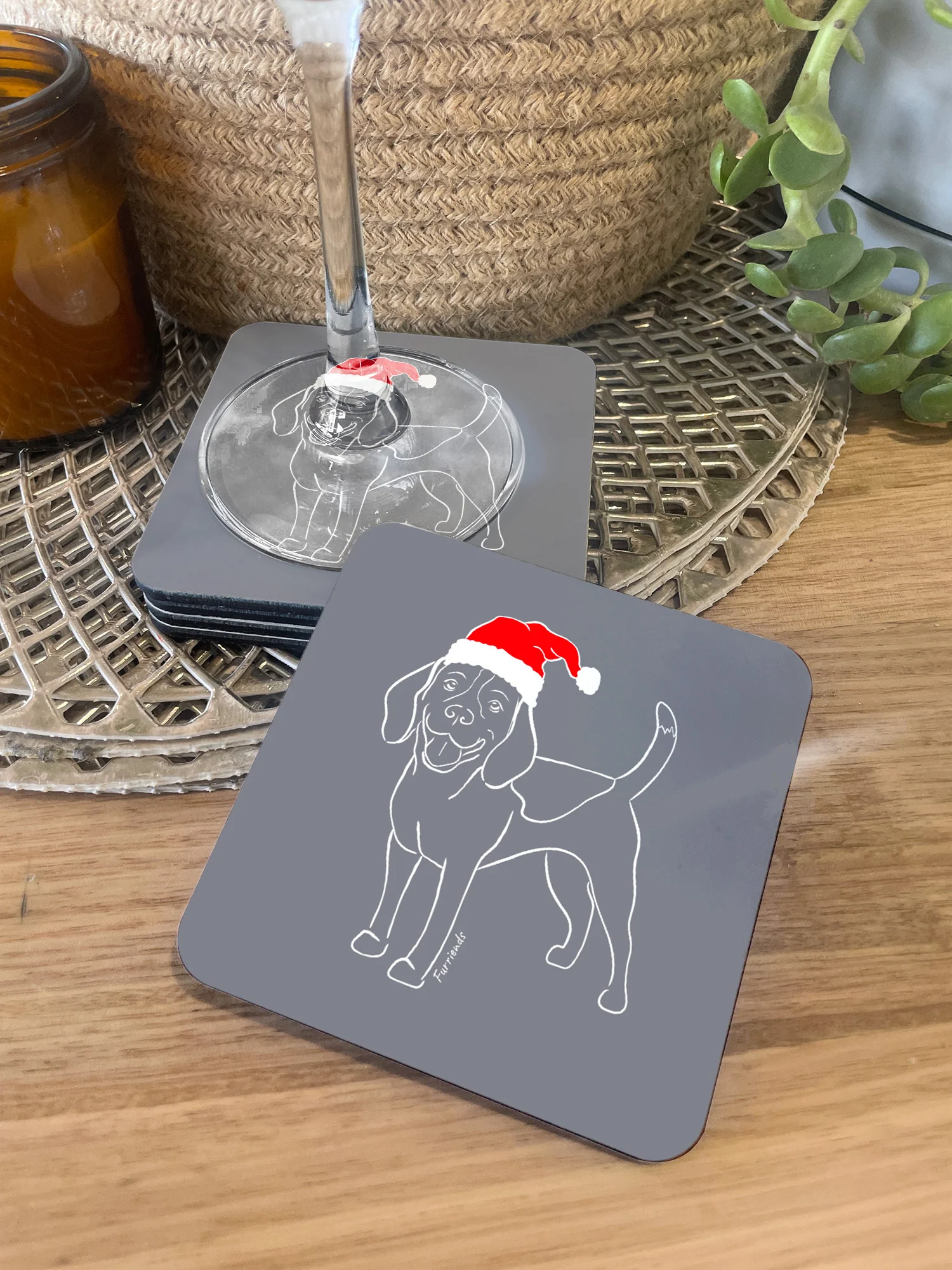 Beagle Christmas Edition Coaster - Image 3