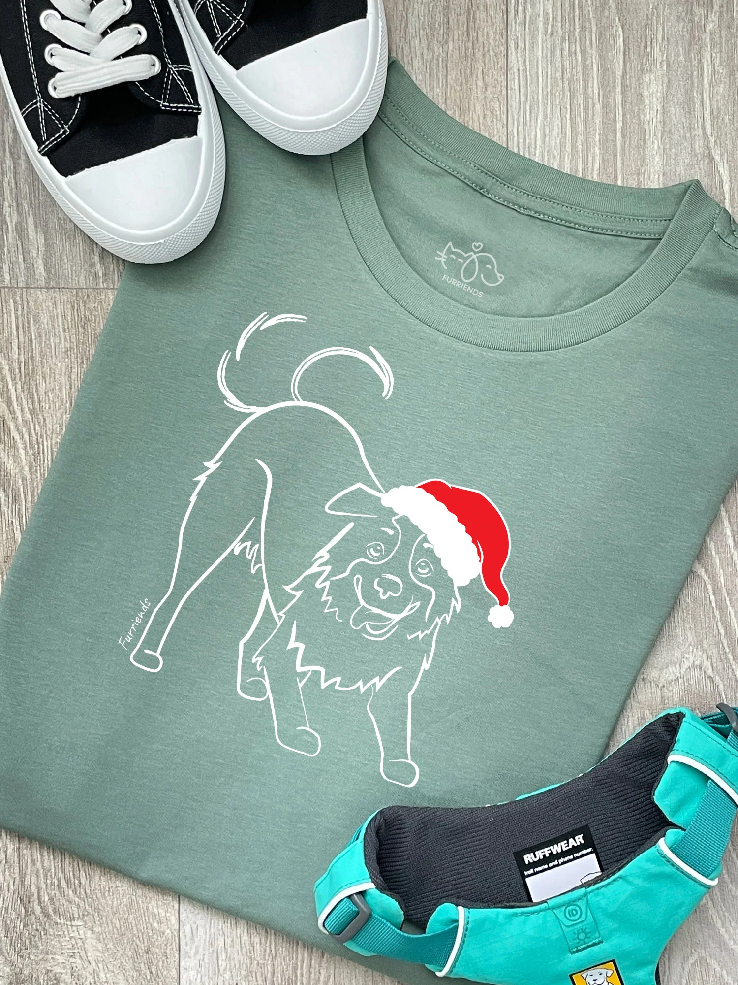 Border Collie Christmas Edition Ava Women's Regular Fit Tee - Image 4