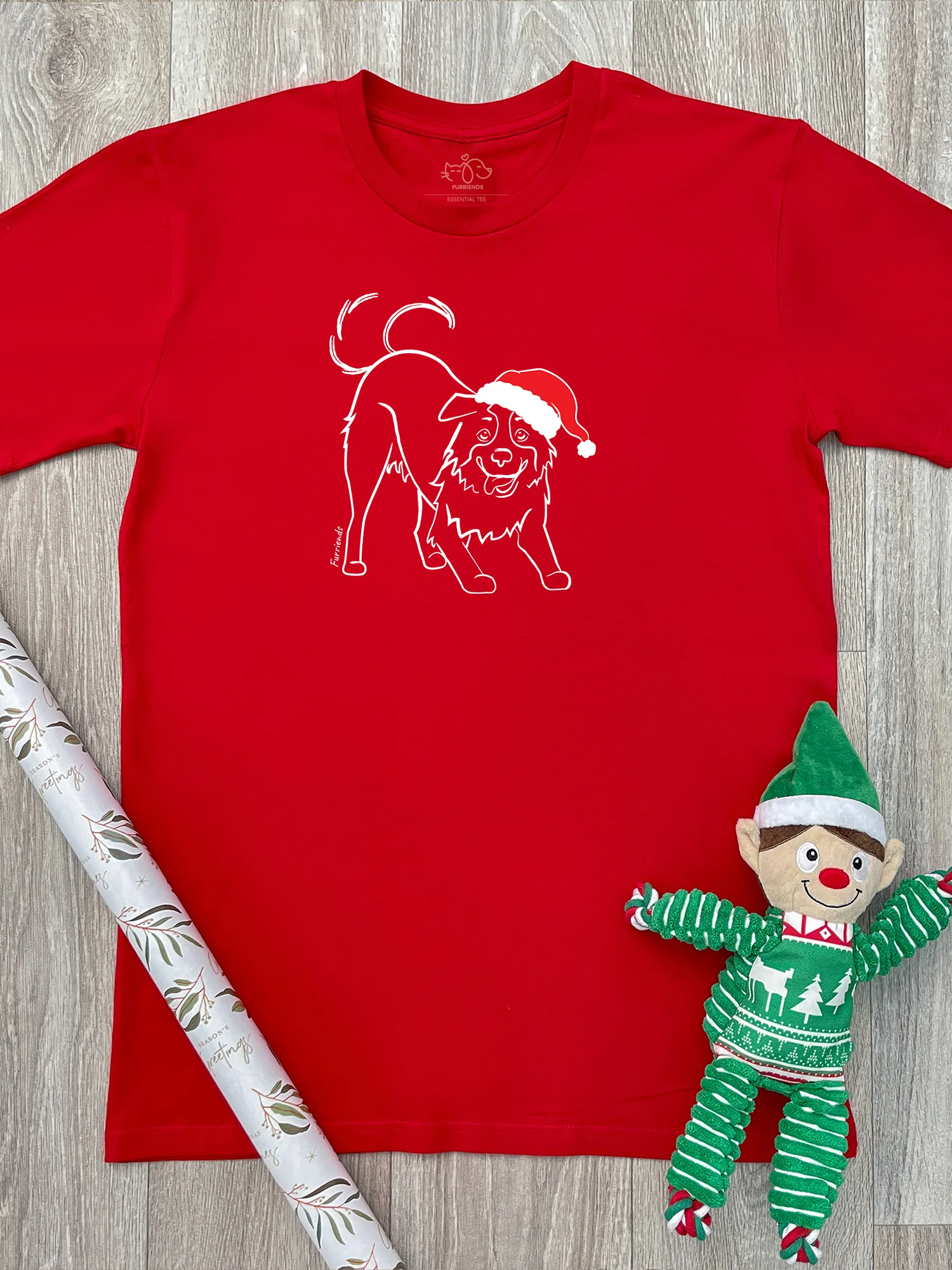 Border Collie Christmas Edition Essential Unisex Tee - Image 6