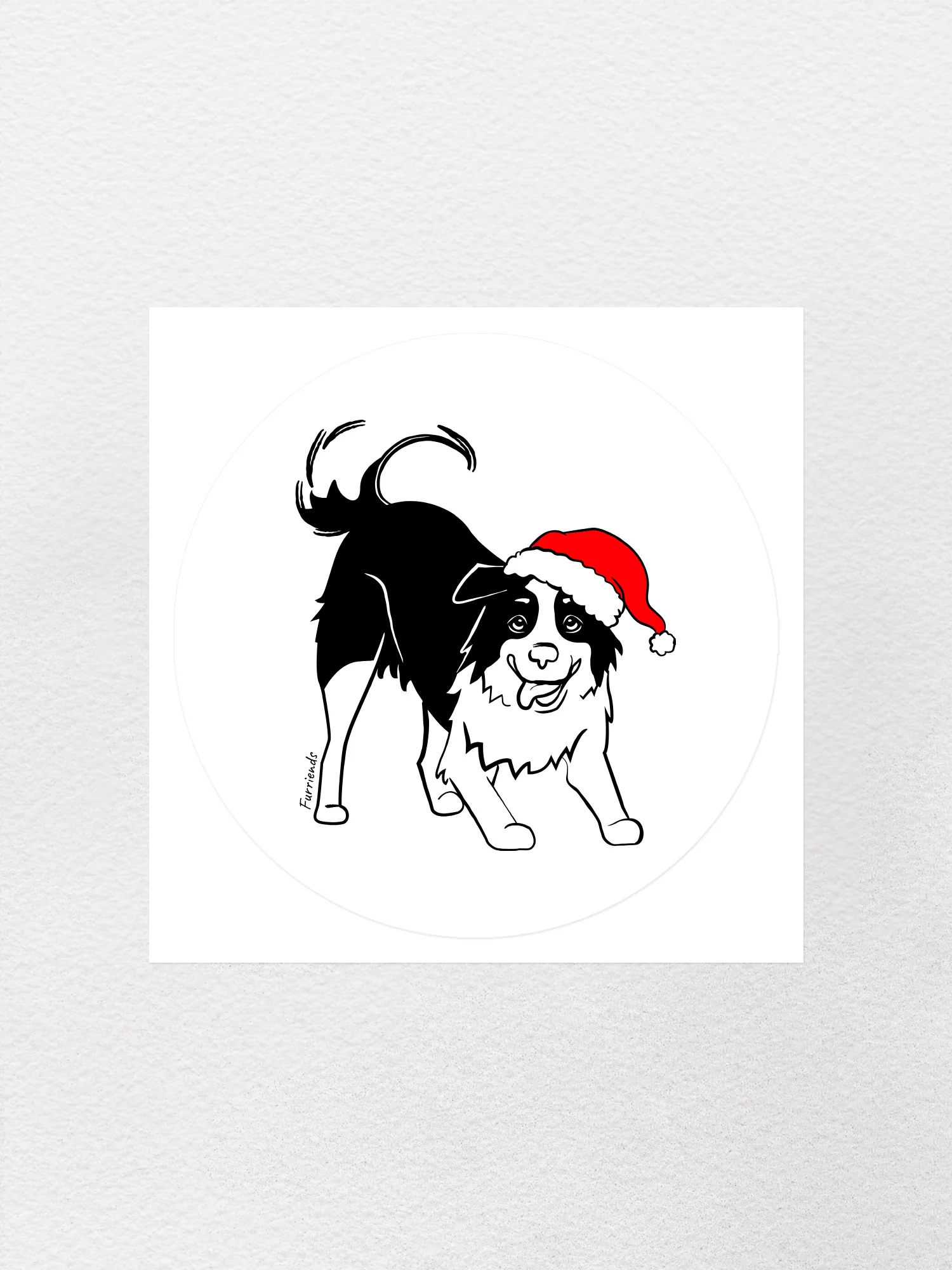 Border Collie Christmas Edition Sticker - Image 3