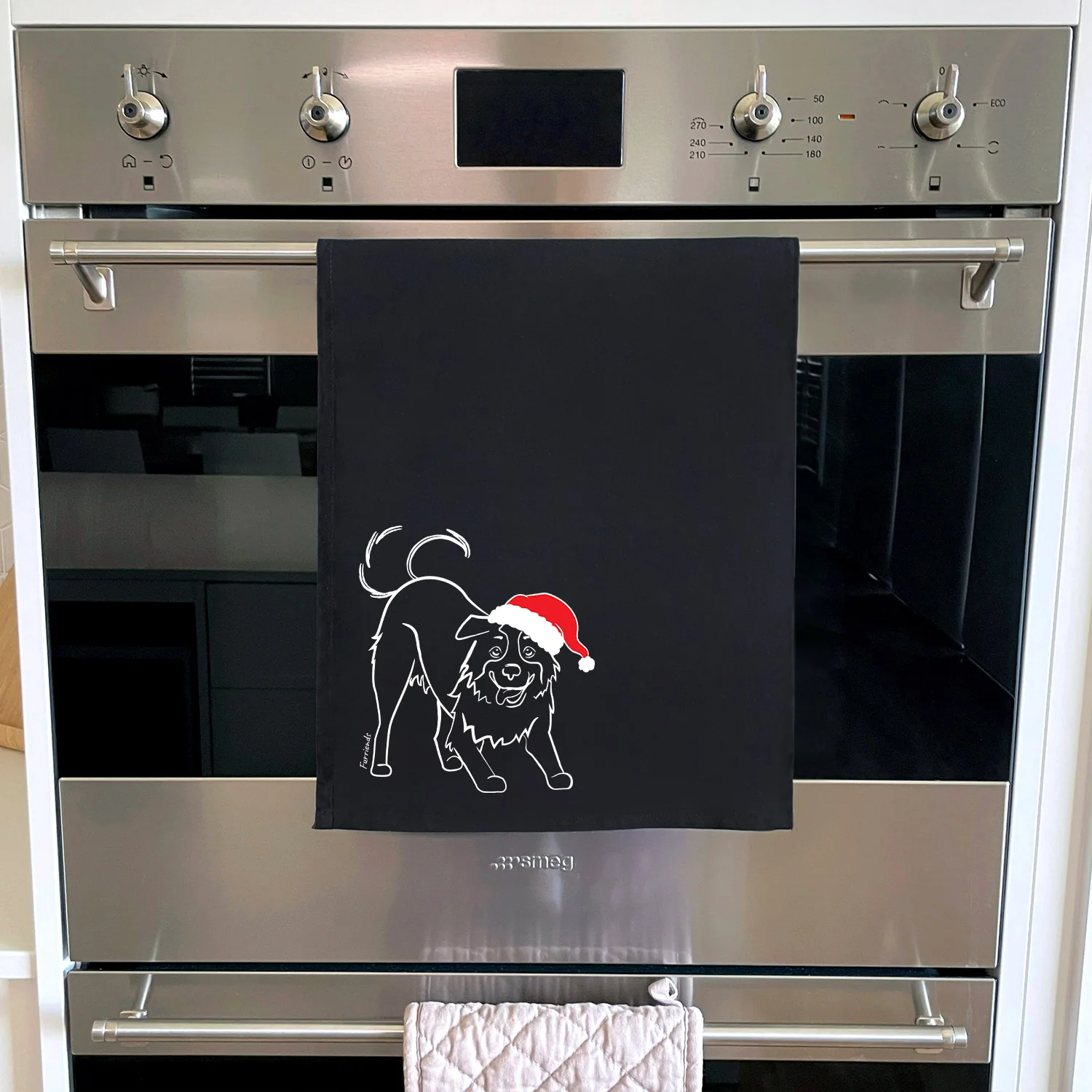Border Collie Christmas Edition Tea Towel - Image 3