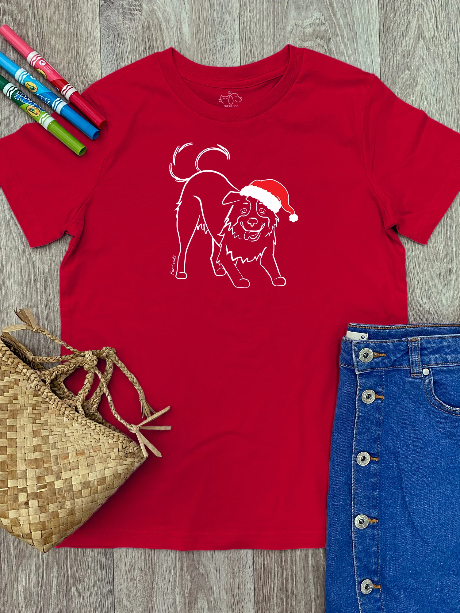 Border Collie Christmas Edition Youth Tee - Image 5