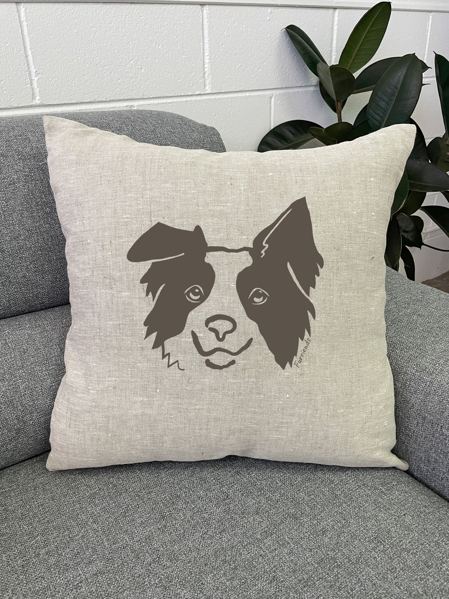 Border Collie Linen Cushion Cover - Image 3