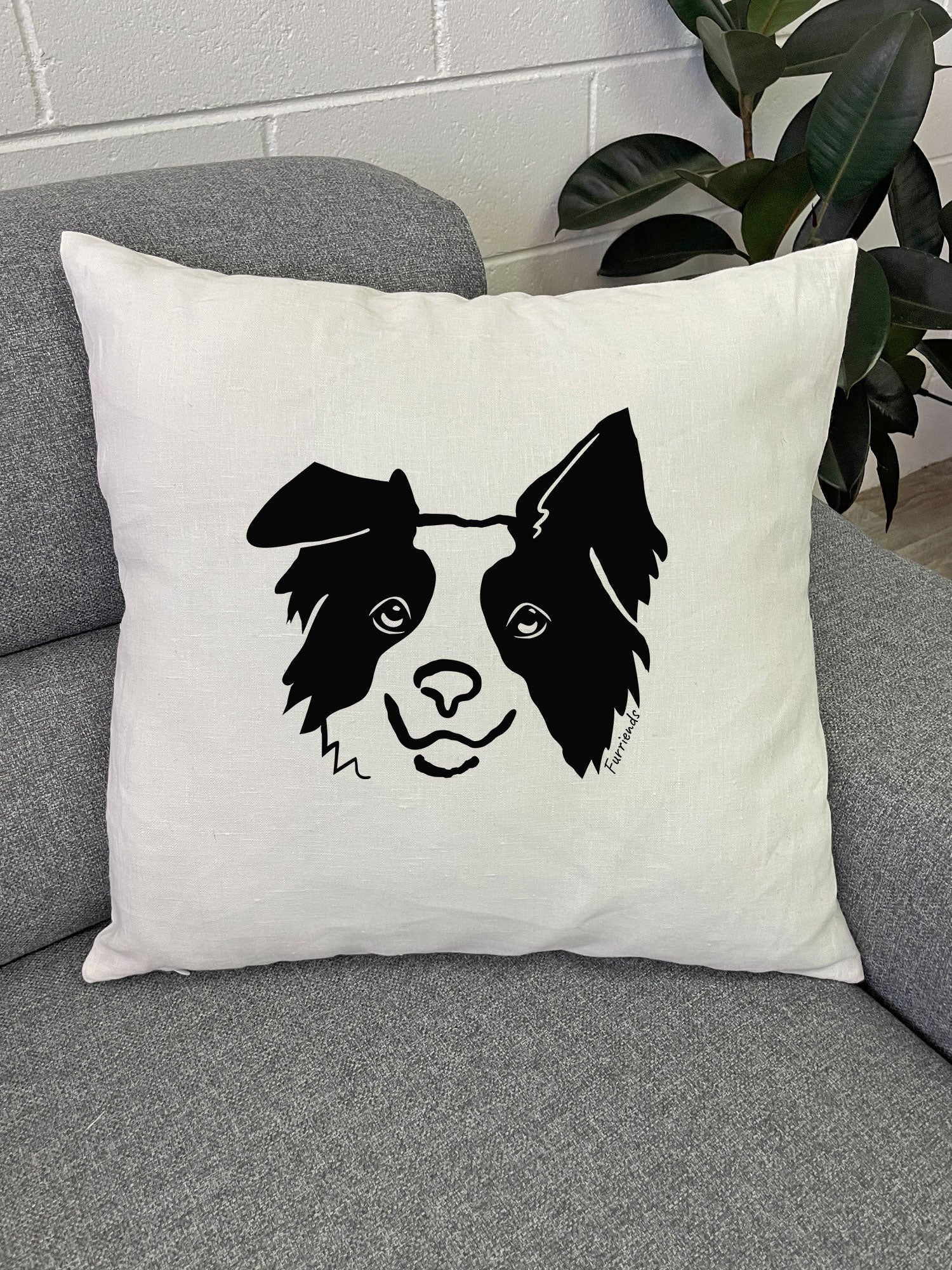 Border Collie Linen Cushion Cover - Image 5