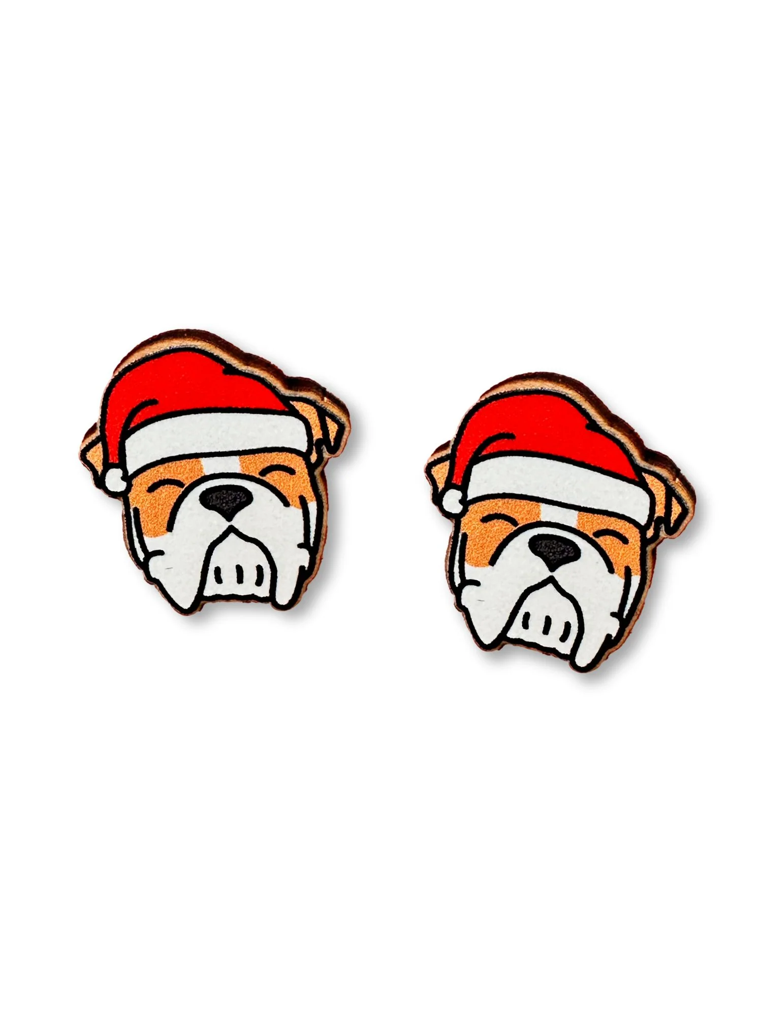 British Bulldog Christmas Edition ColourPop Stud Earrings - Image 3