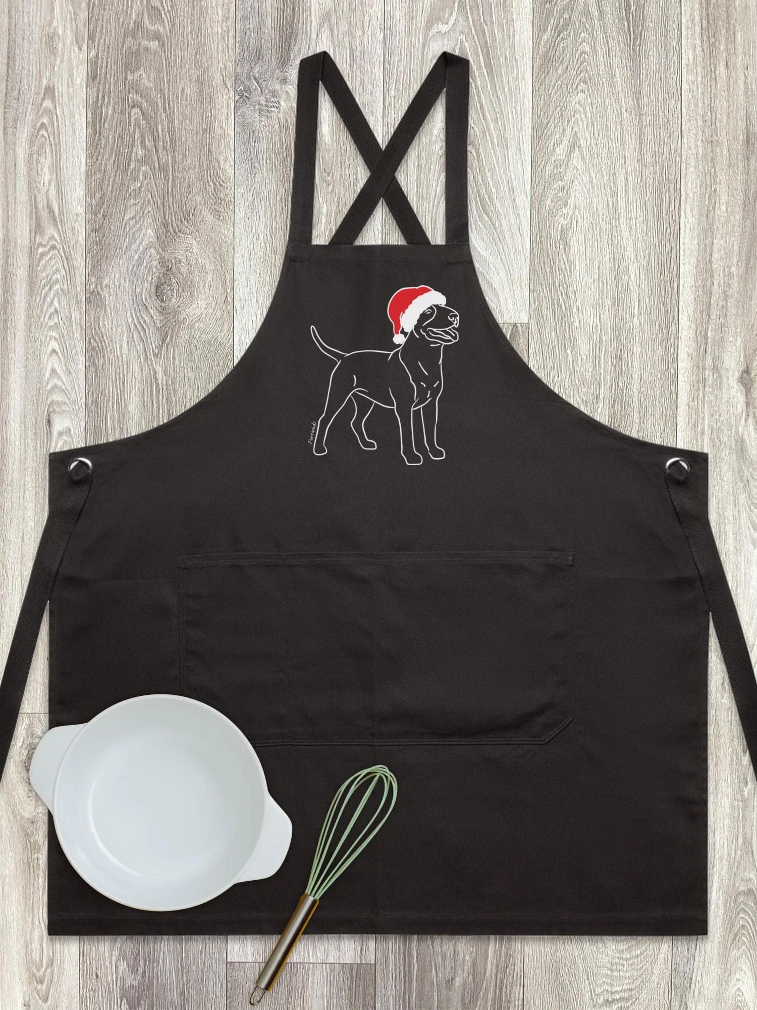 Bull Terrier Christmas Edition Jarrah Crossback Apron - Image 3