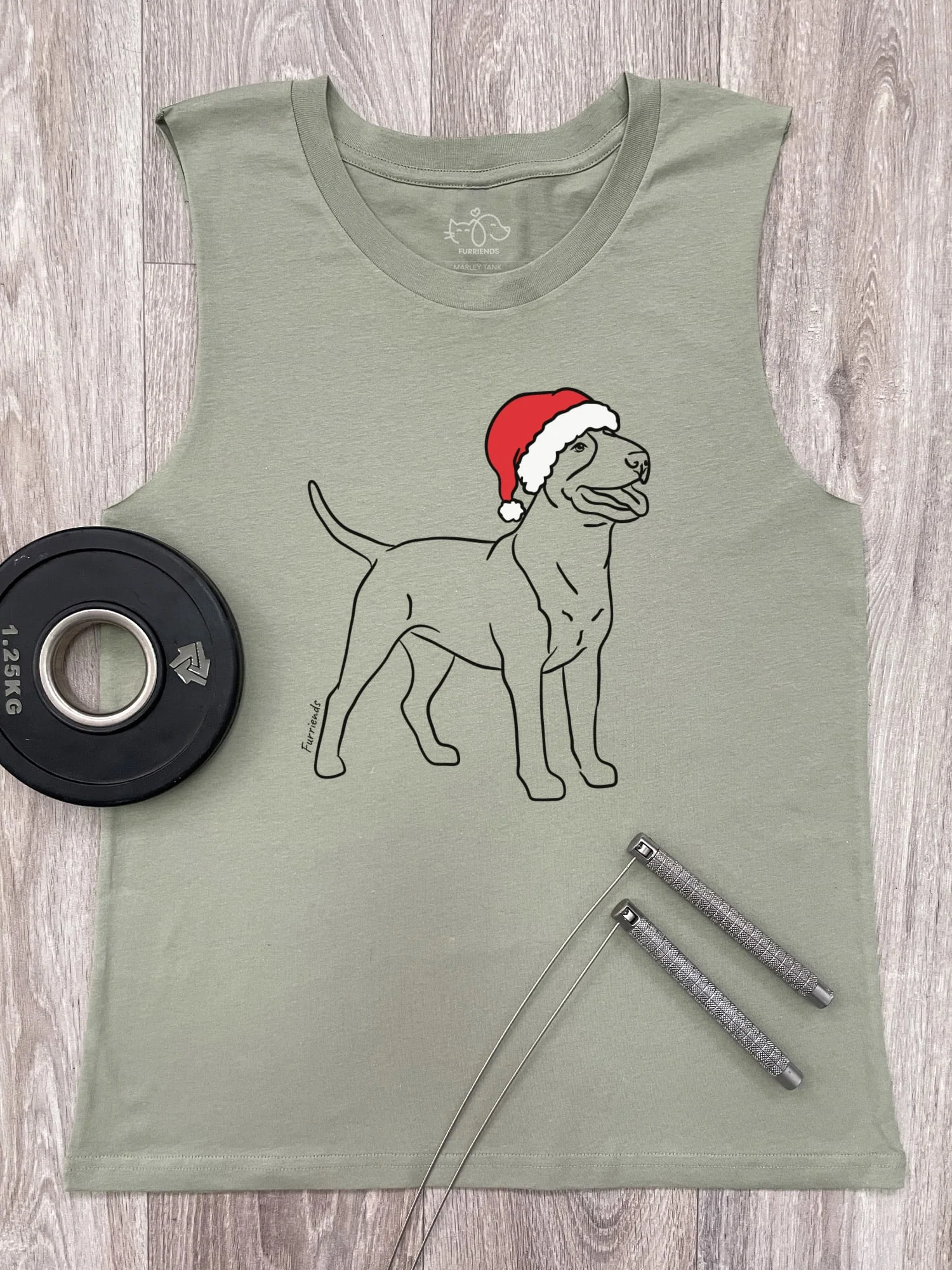 Bull Terrier Christmas Edition Marley Tank - Image 4