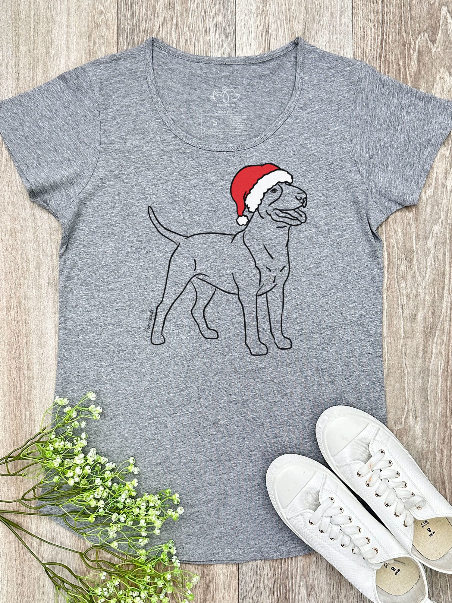 Bull Terrier Christmas Edition Remi Women's Scoop Neck Tee - Image 3