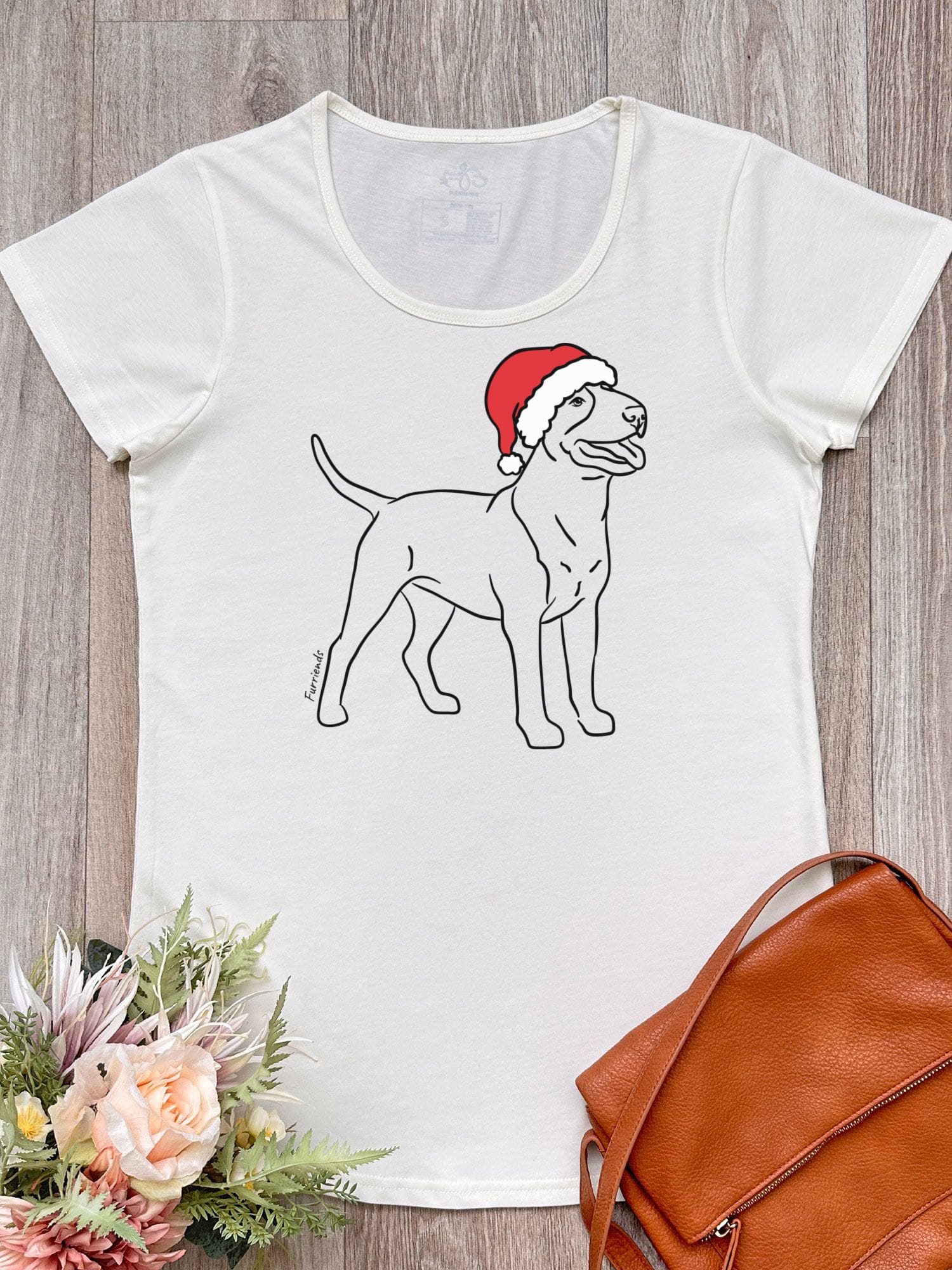 Bull Terrier Christmas Edition Remi Women's Scoop Neck Tee - Image 4