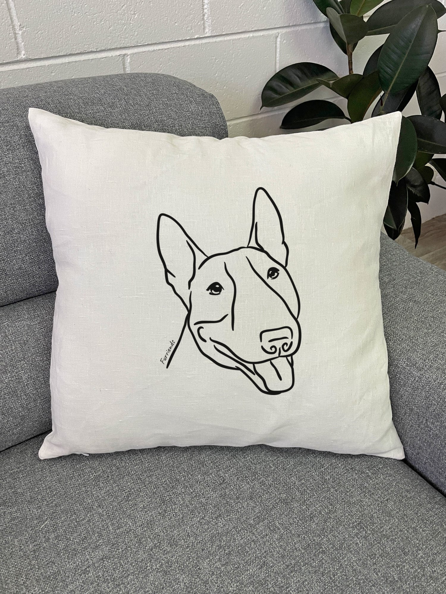 Bull Terrier Linen Cushion Cover - Image 6