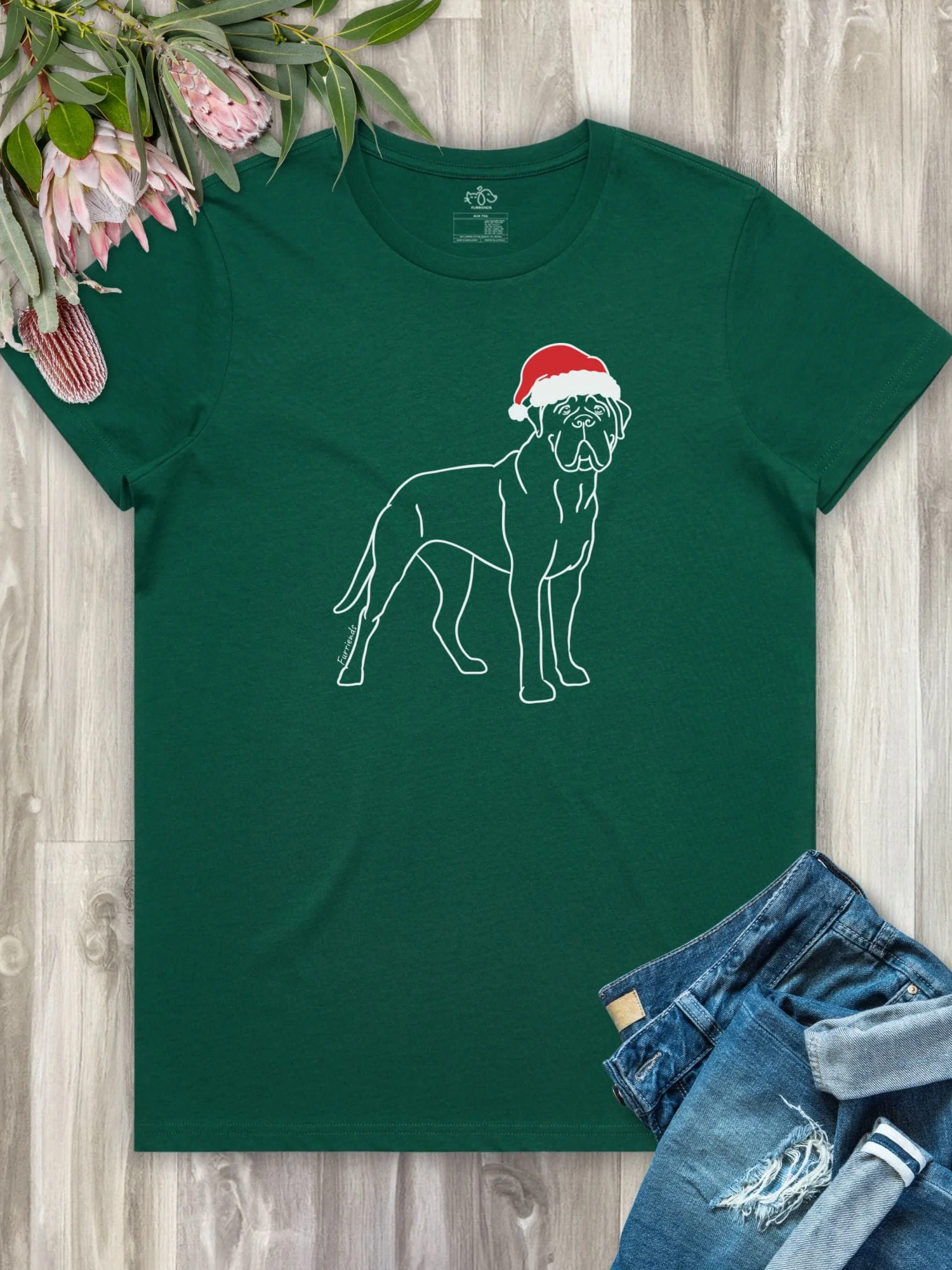 Bullmastiff Christmas Edition Ava Women's Regular Fit Tee - Image 5