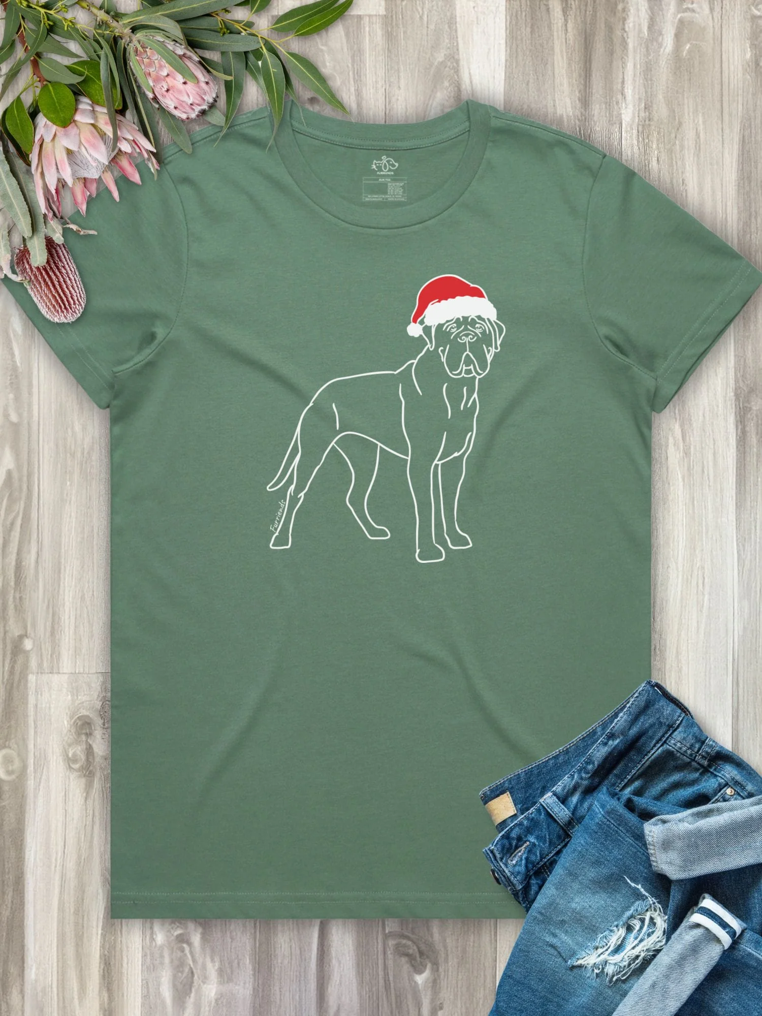 Bullmastiff Christmas Edition Ava Women's Regular Fit Tee - Image 7