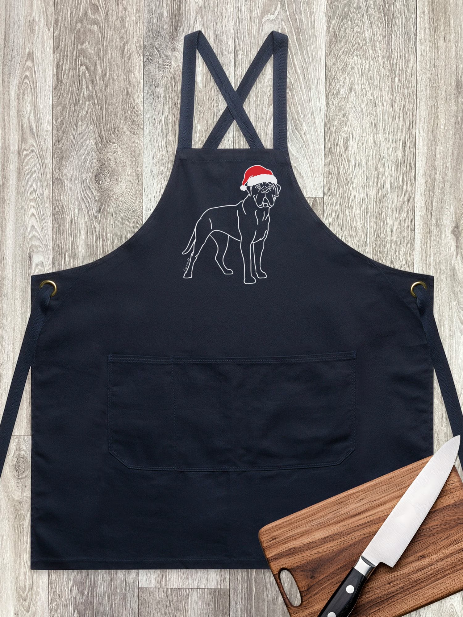 Bullmastiff Christmas Edition Jarrah Crossback Apron - Image 2