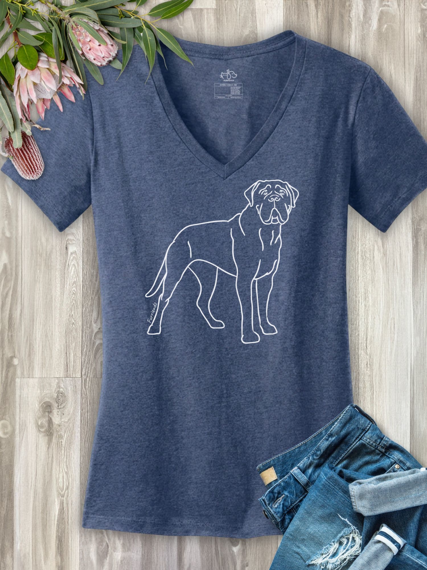 Bullmastiff Emma Women's V-Neck Tee - Image 2