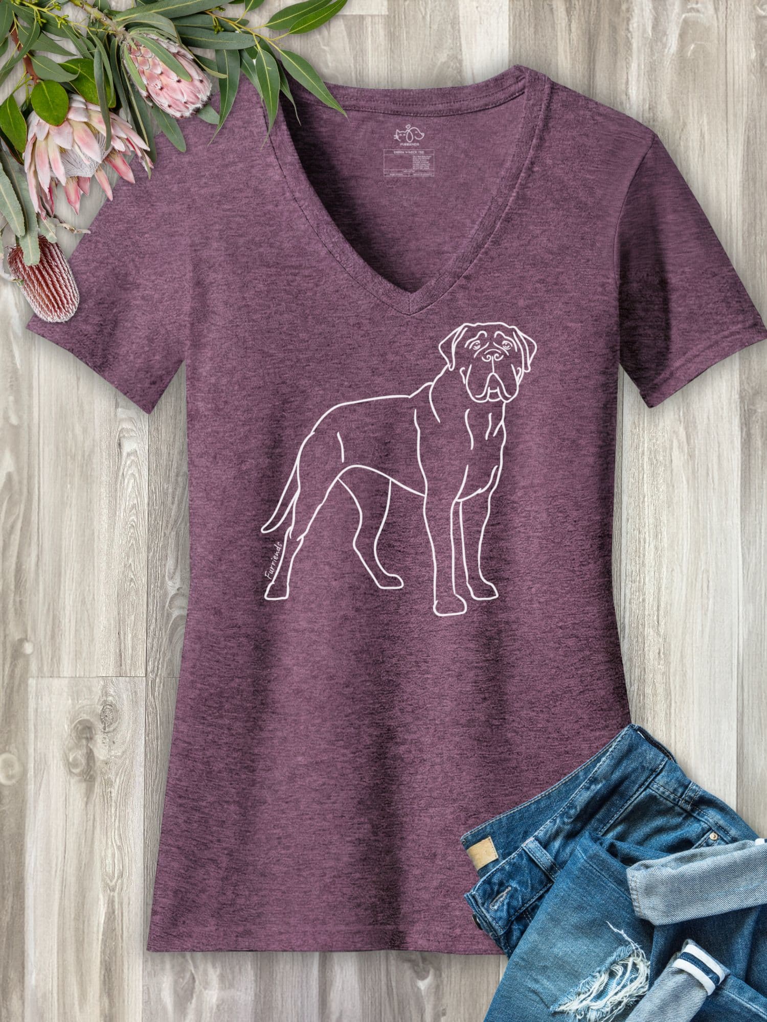 Bullmastiff Emma Women's V-Neck Tee - Image 4