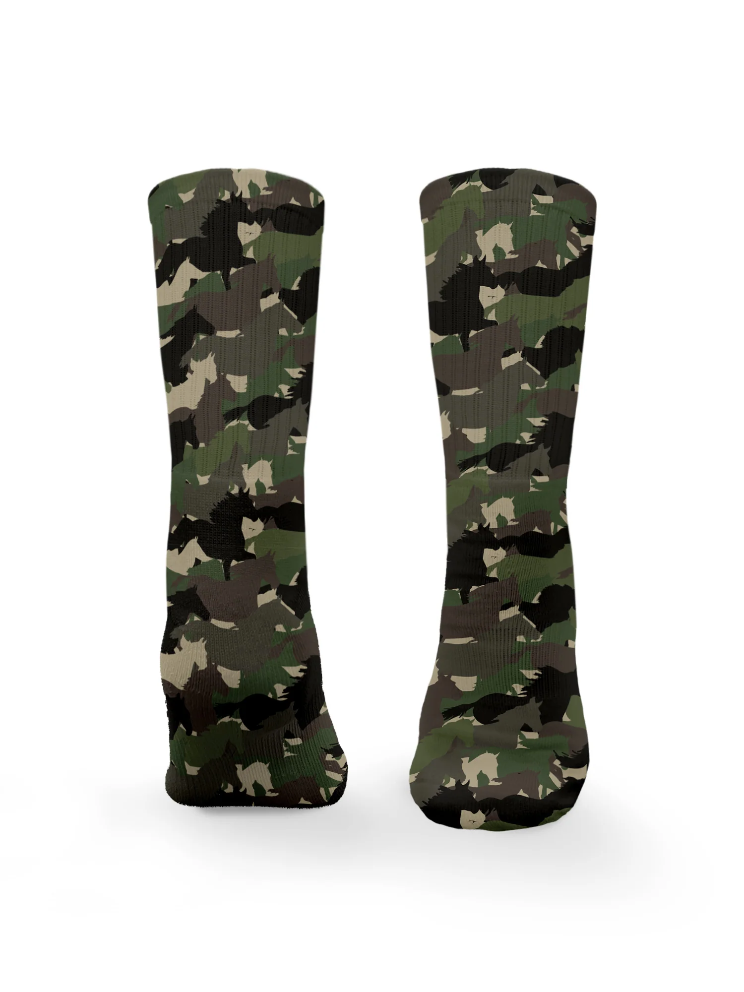 Camo Horses Crew Socks - Image 3