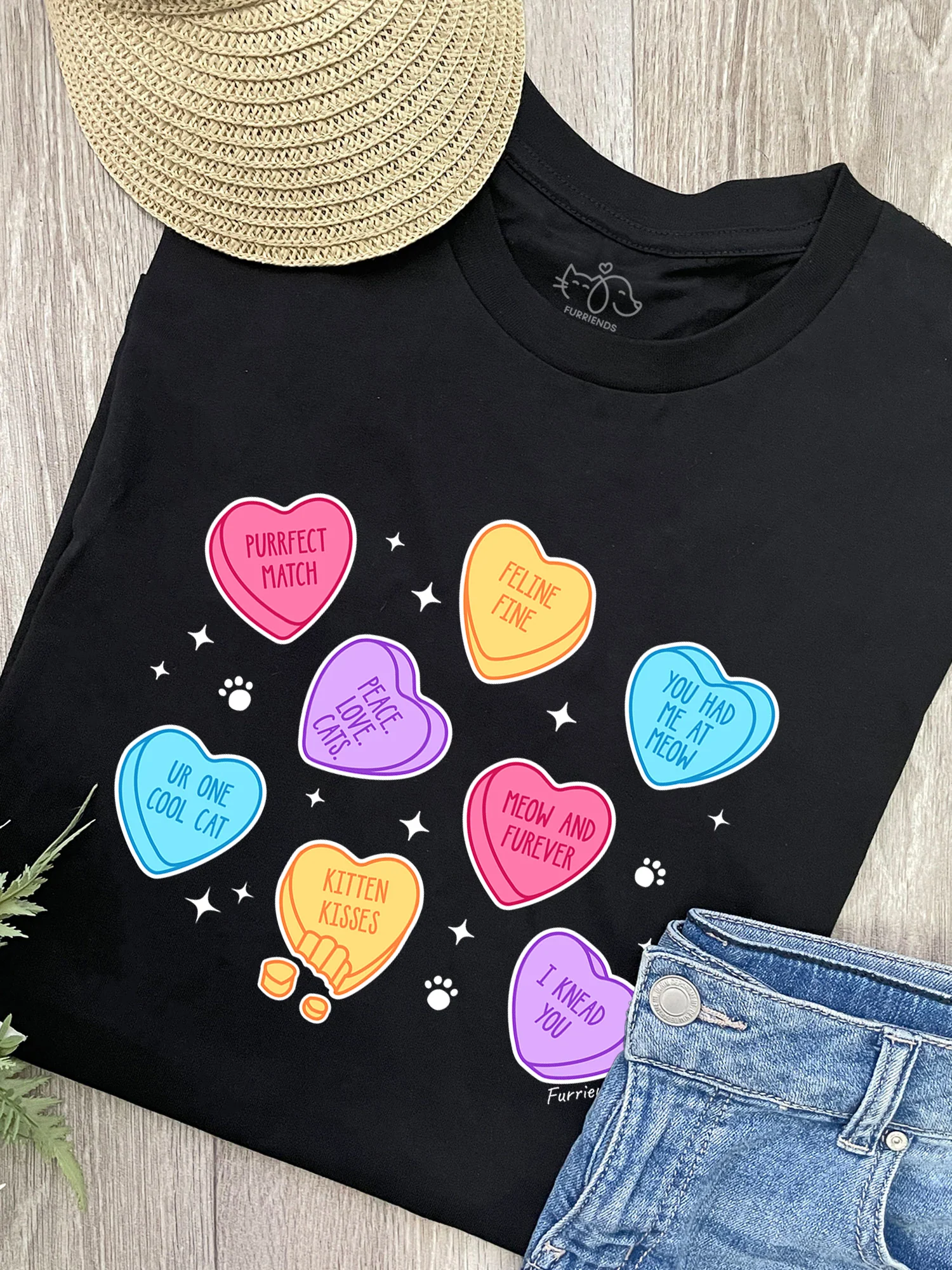 Candy Hearts - Cat Ava Women's Regular Fit Tee