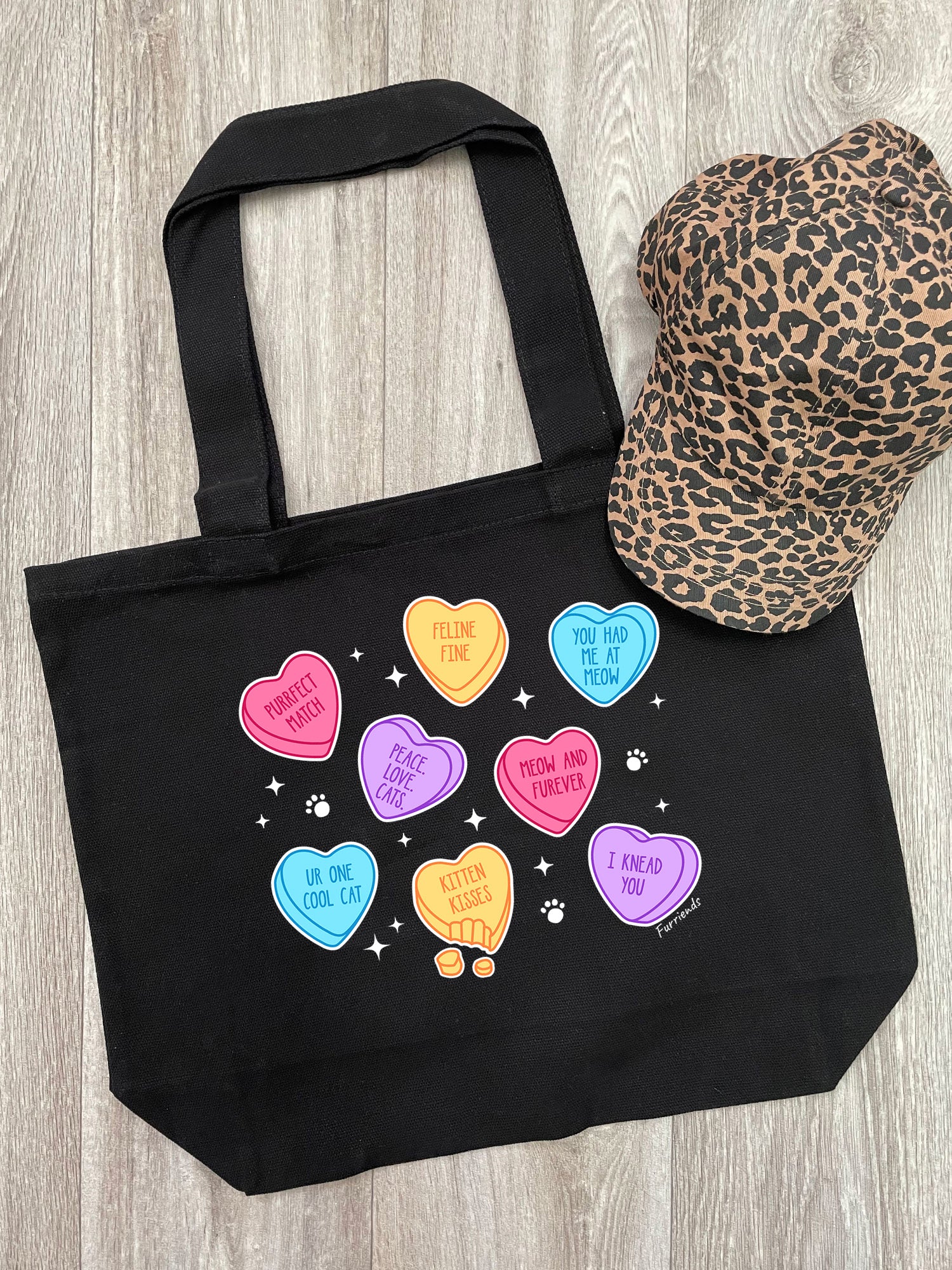 Candy Hearts - Cat Stella Tote Bag