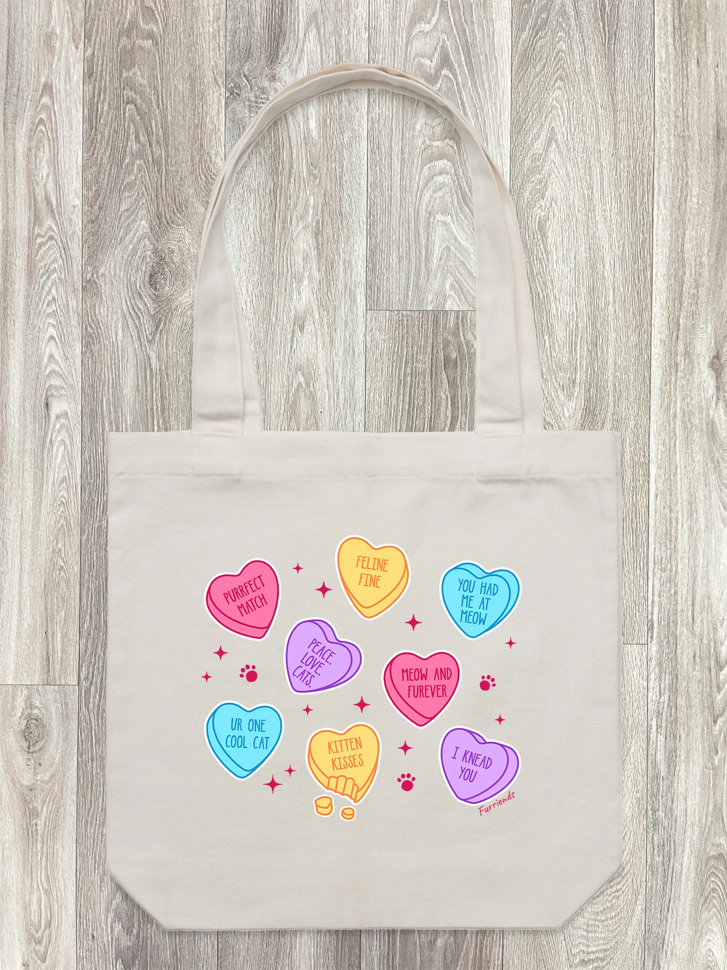 Candy Hearts - Cat Edith Tote Bag - Image 9