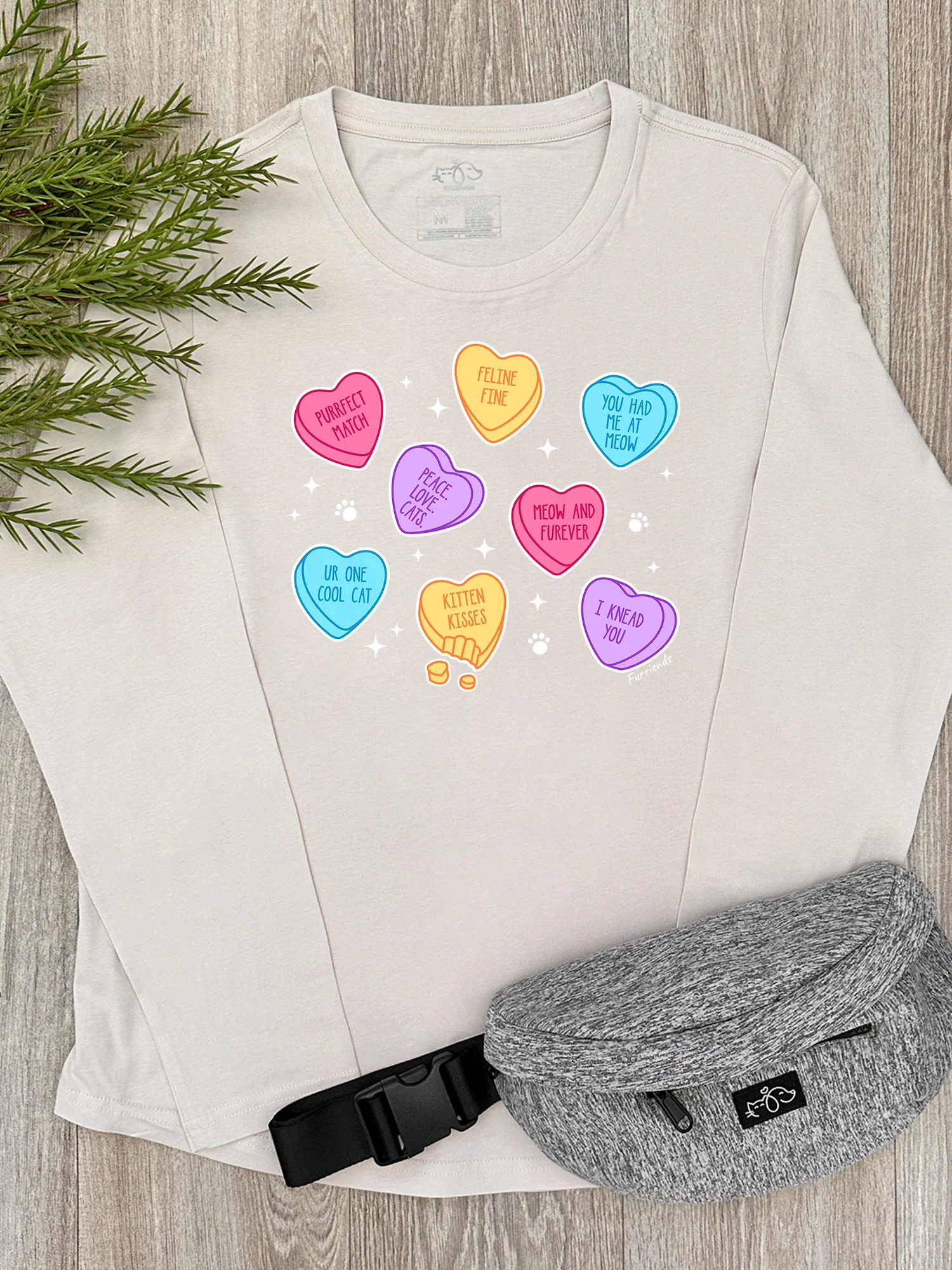 Candy Hearts - Cat Olivia Long Sleeve Tee - Image 3