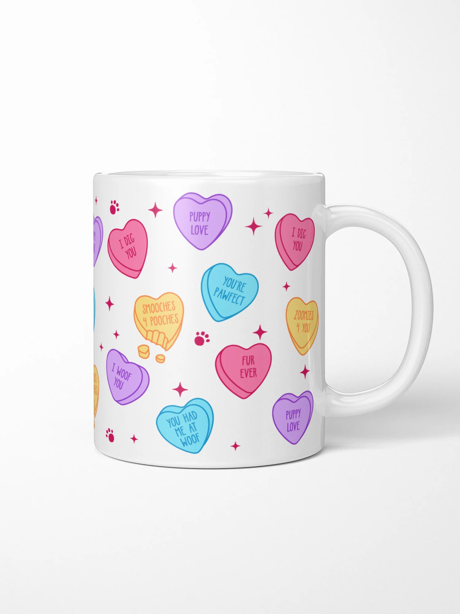 Candy Hearts - Dog Ceramic Mug - Image 2