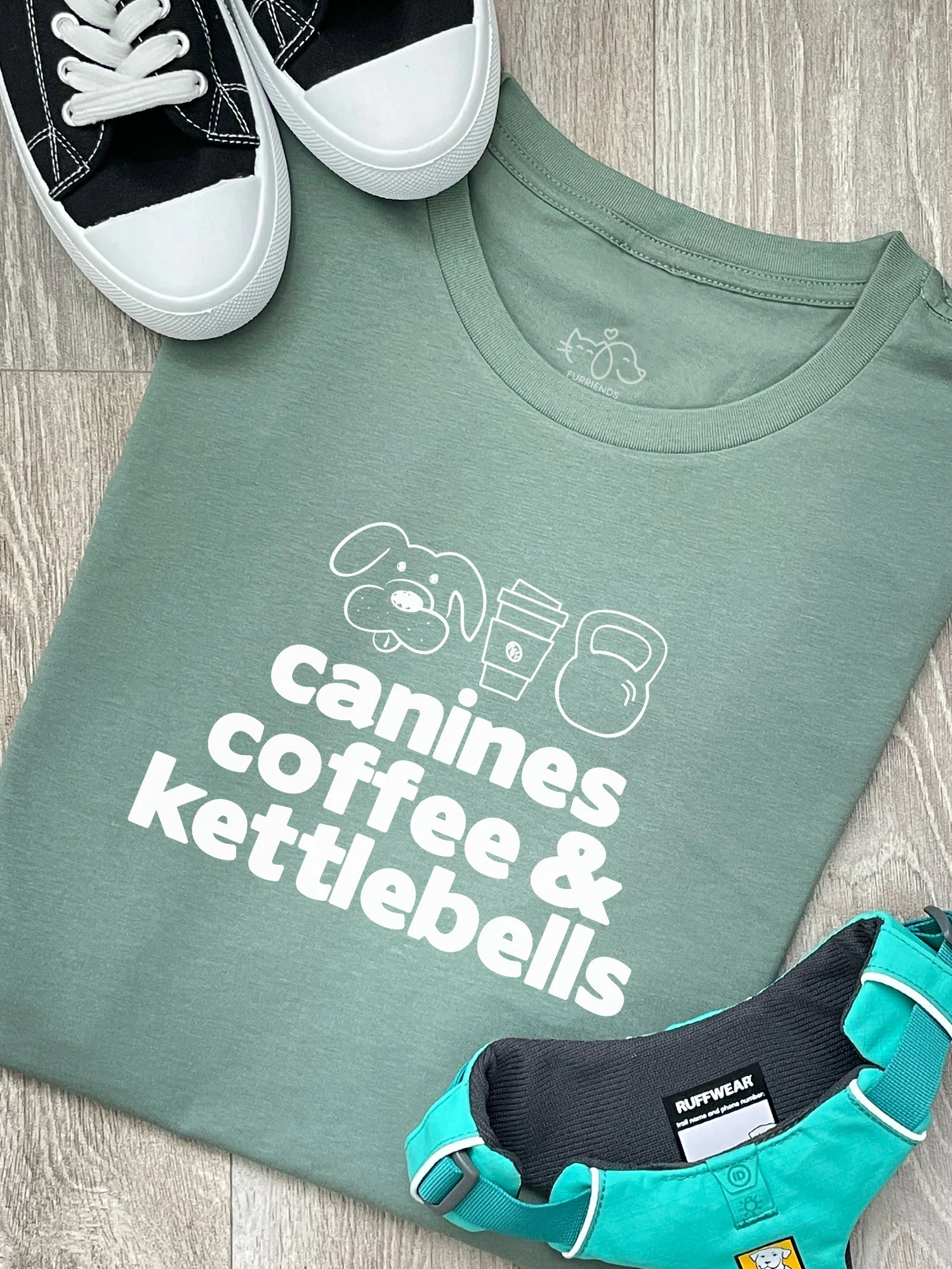 Canines, Coffee & Kettlebells Ava Women's Regular Fit Tee - Image 3
