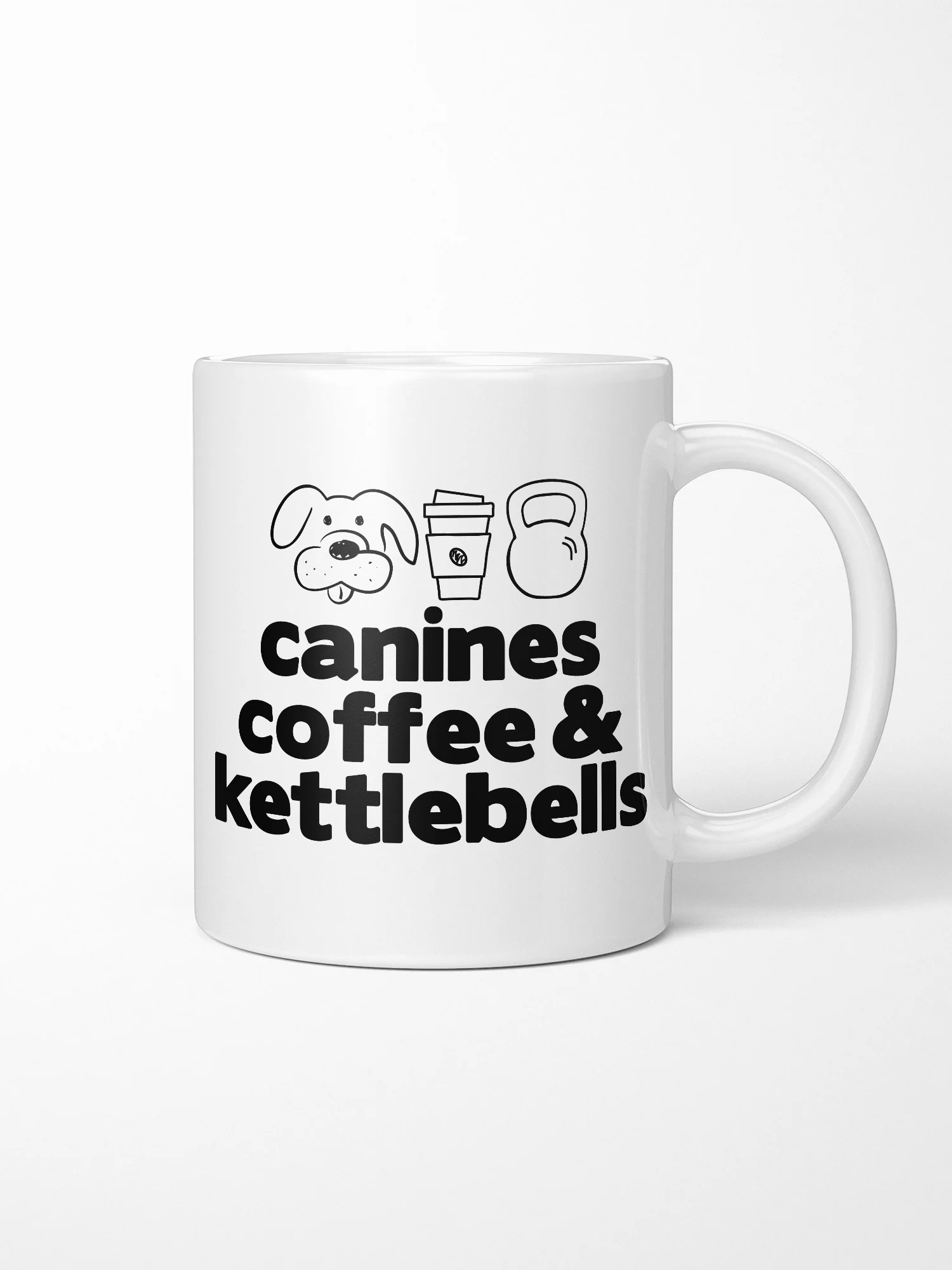 Canines, Coffee & Kettlebells Ceramic Mug - Image 2