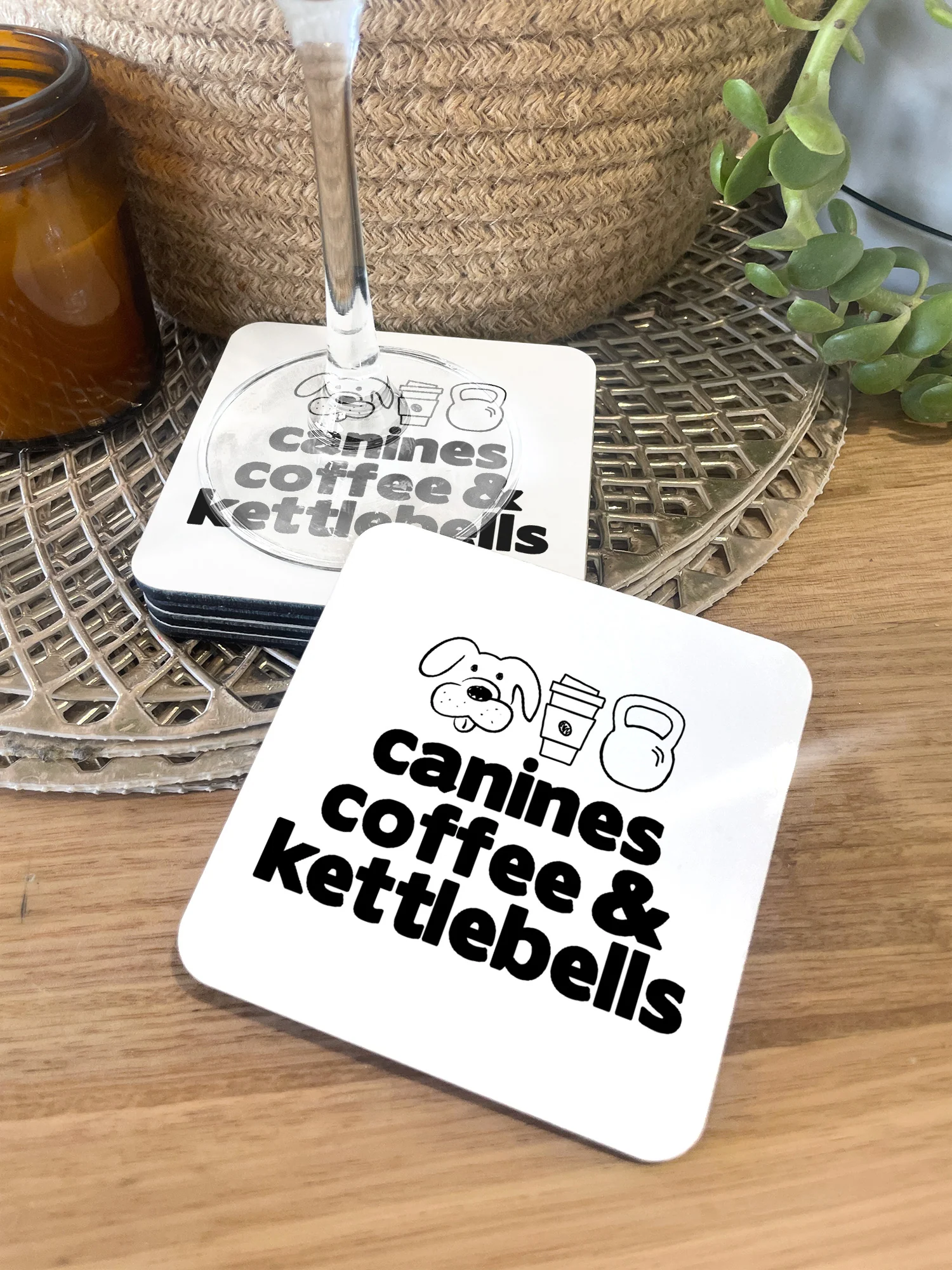 Canines, Coffee & Kettlebells Coaster - Image 5