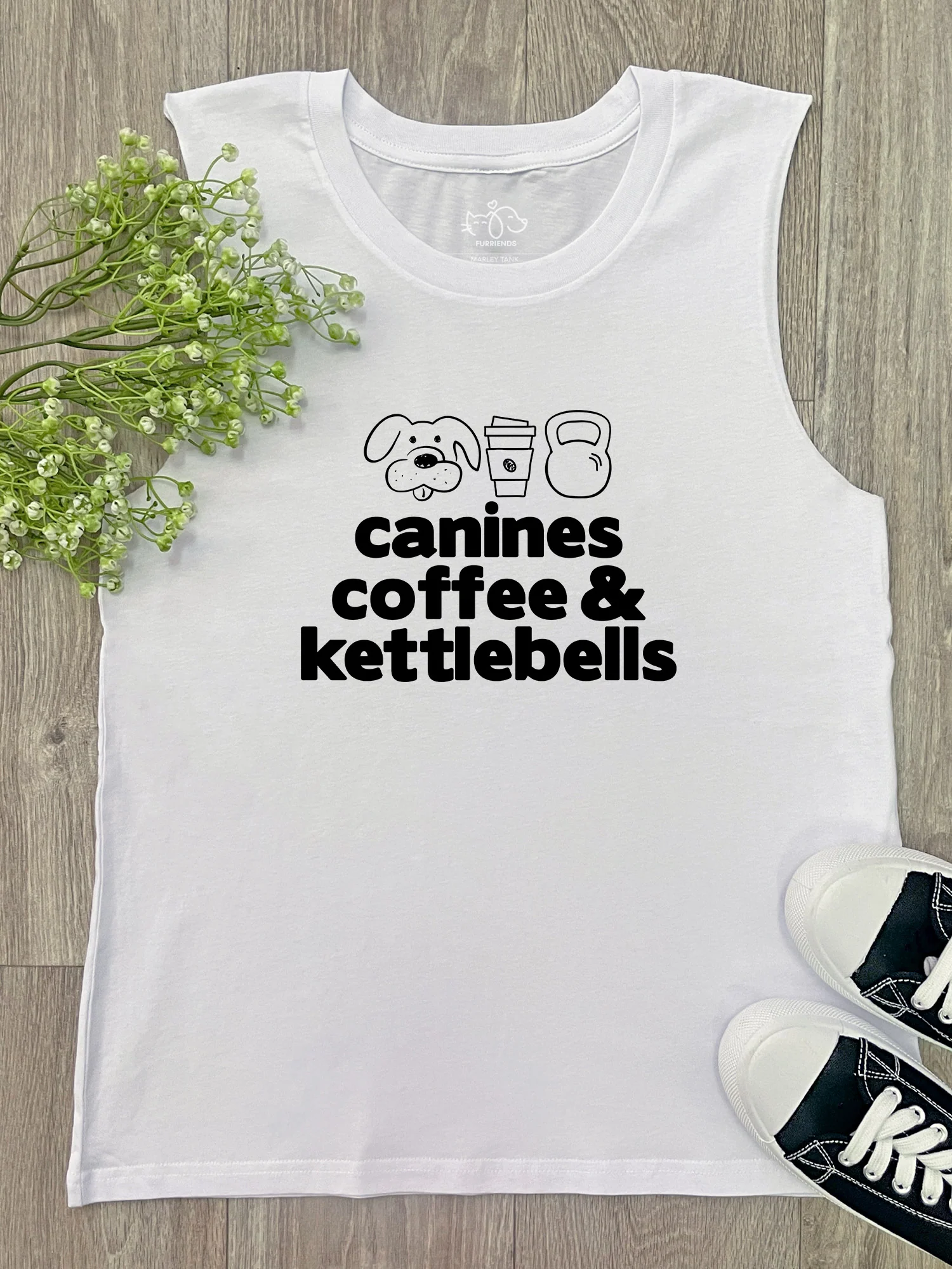 Canines, Coffee & Kettlebells Marley Tank - Image 4