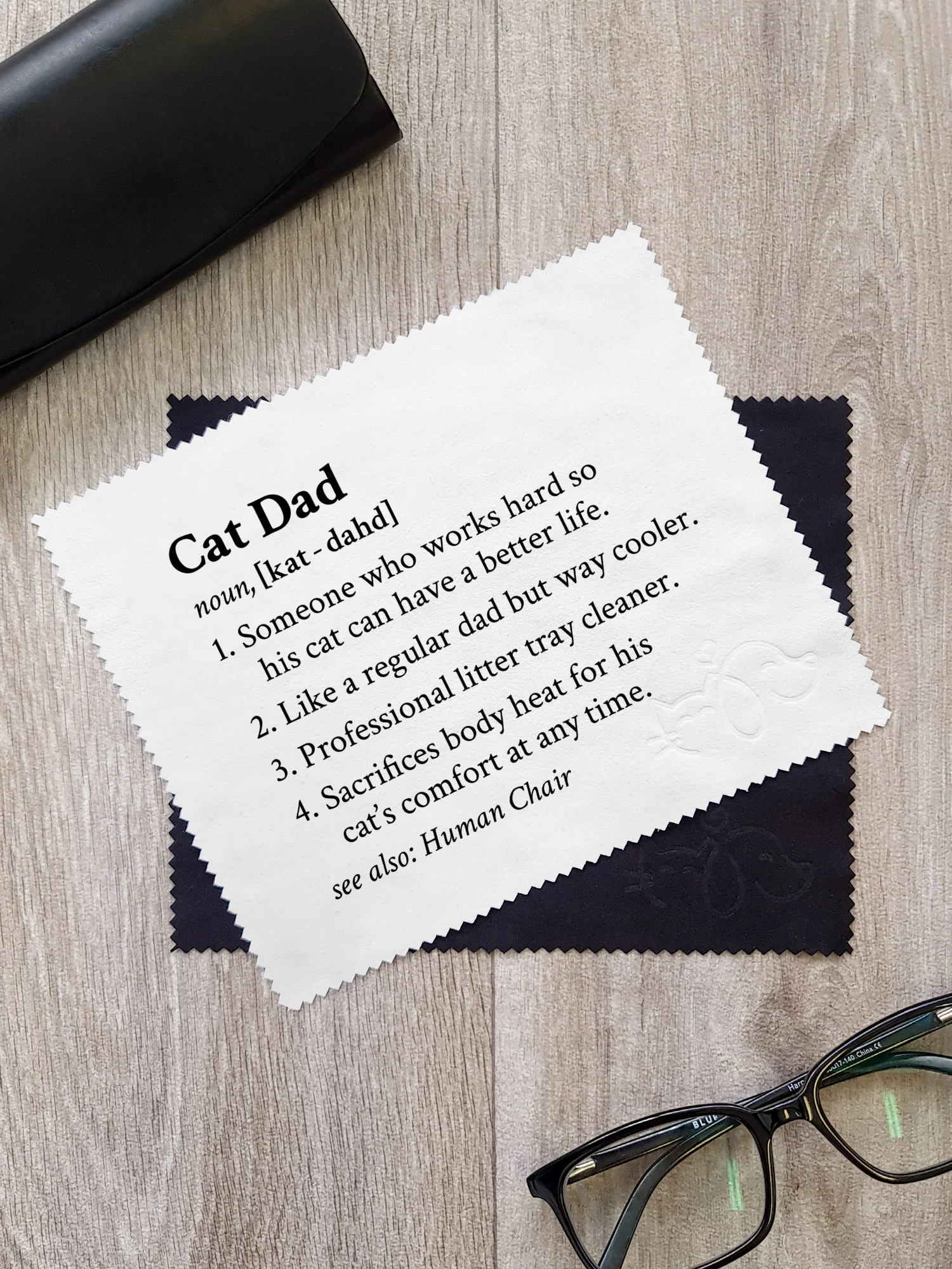 Cat Dad Definition Microfibre Suede Glasses Cleaning Cloths (Twinpack) - Image 2