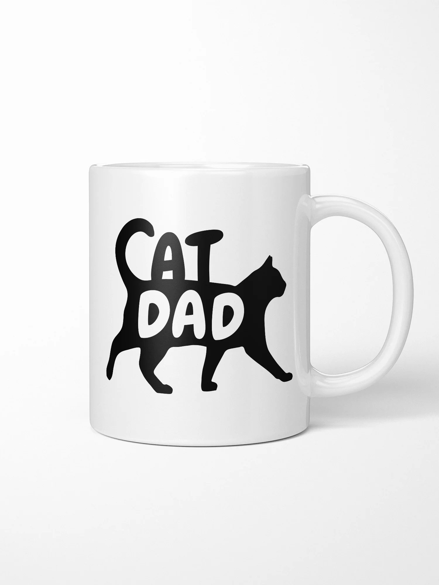 Cat Dad Silhouette Ceramic Mug - Image 2