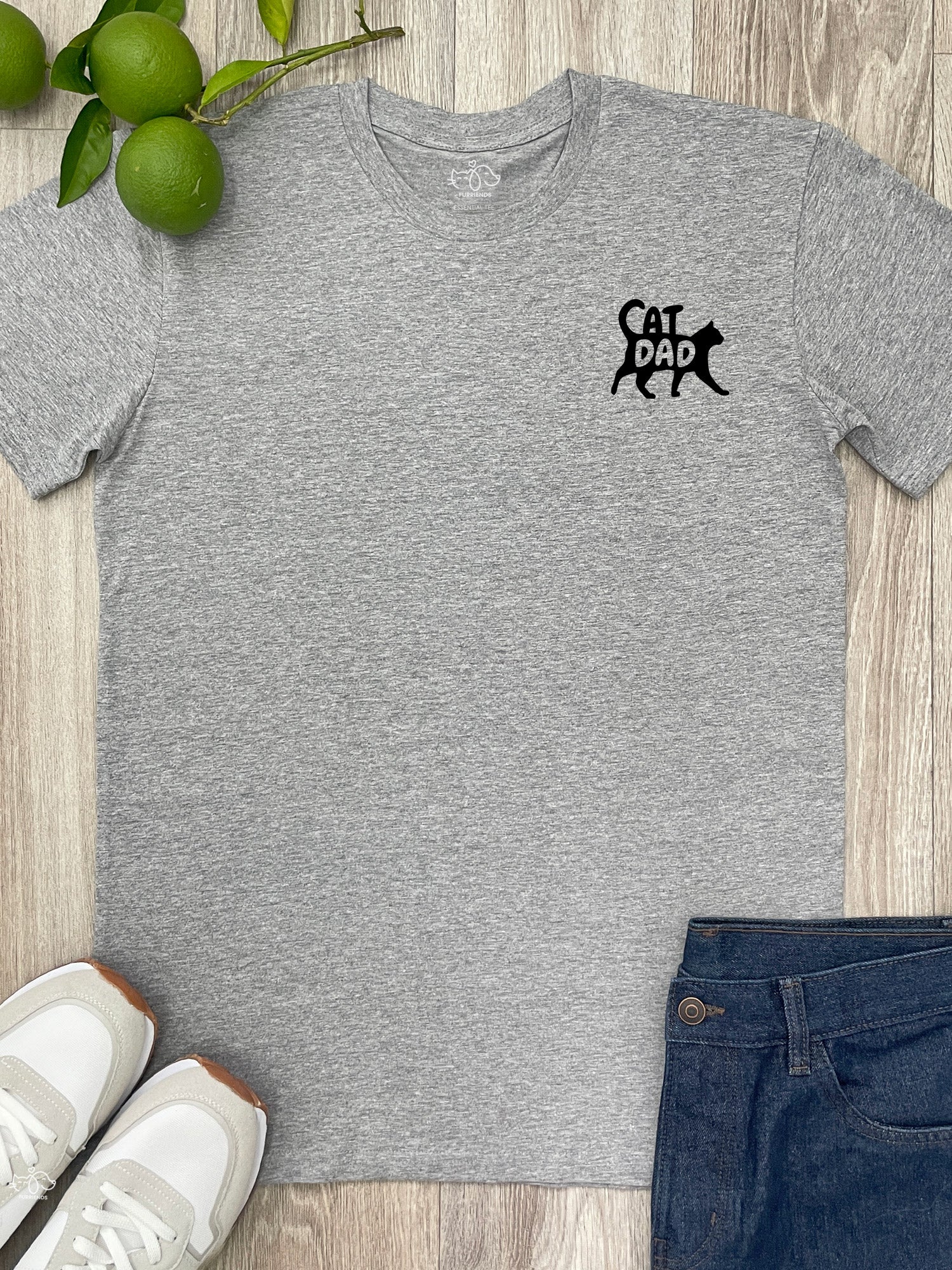 Cat Dad Silhouette Essential Unisex Tee - Image 3