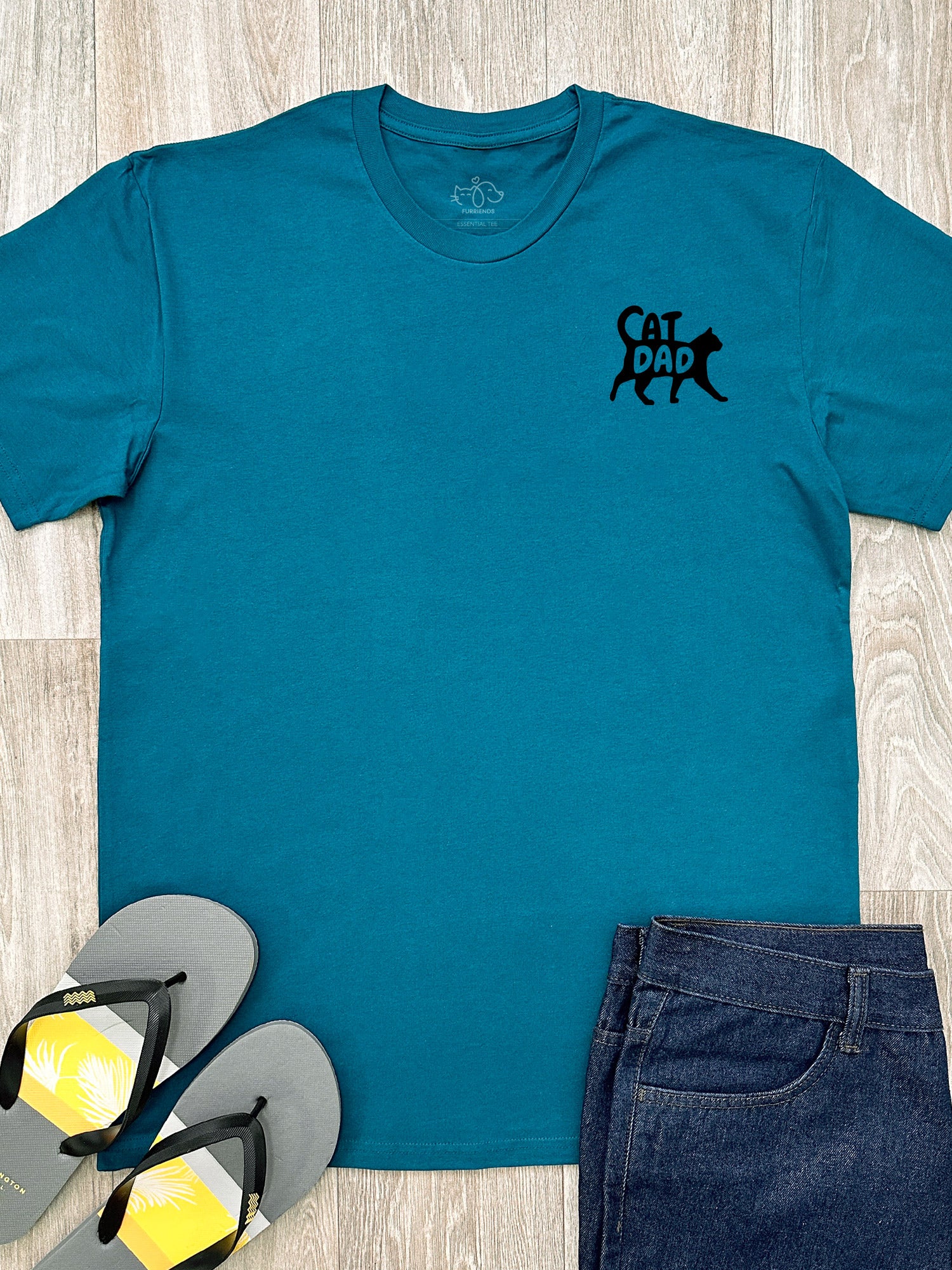 Cat Dad Silhouette Essential Unisex Tee - Image 5