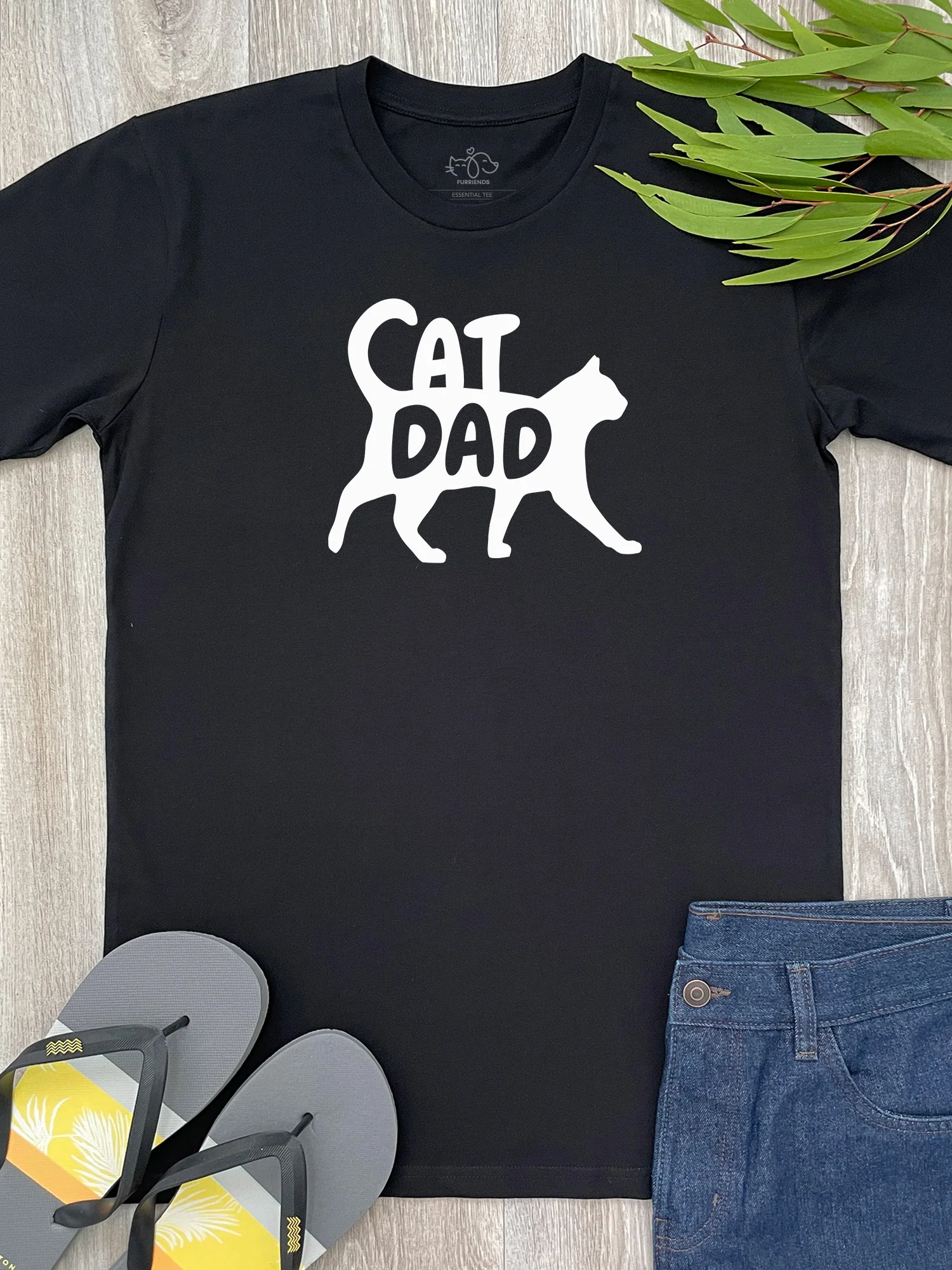 Cat Dad Silhouette Essential Unisex Tee - Image 8