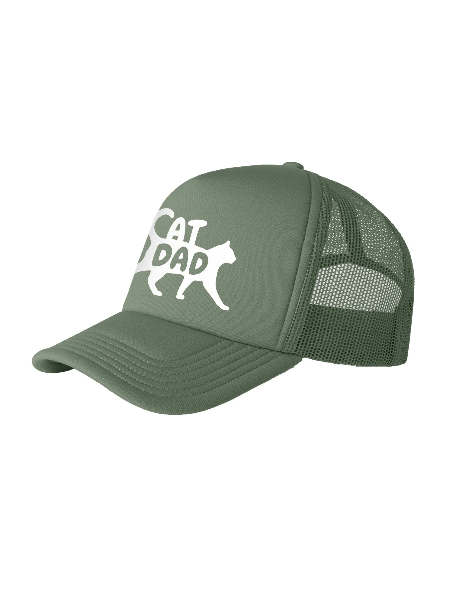 Cat Dad Silhouette Foam Trucker Cap - Image 13