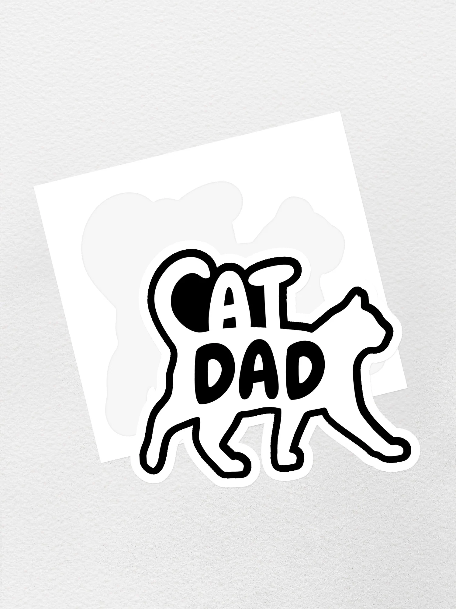 Cat Dad Silhouette Sticker - Image 3